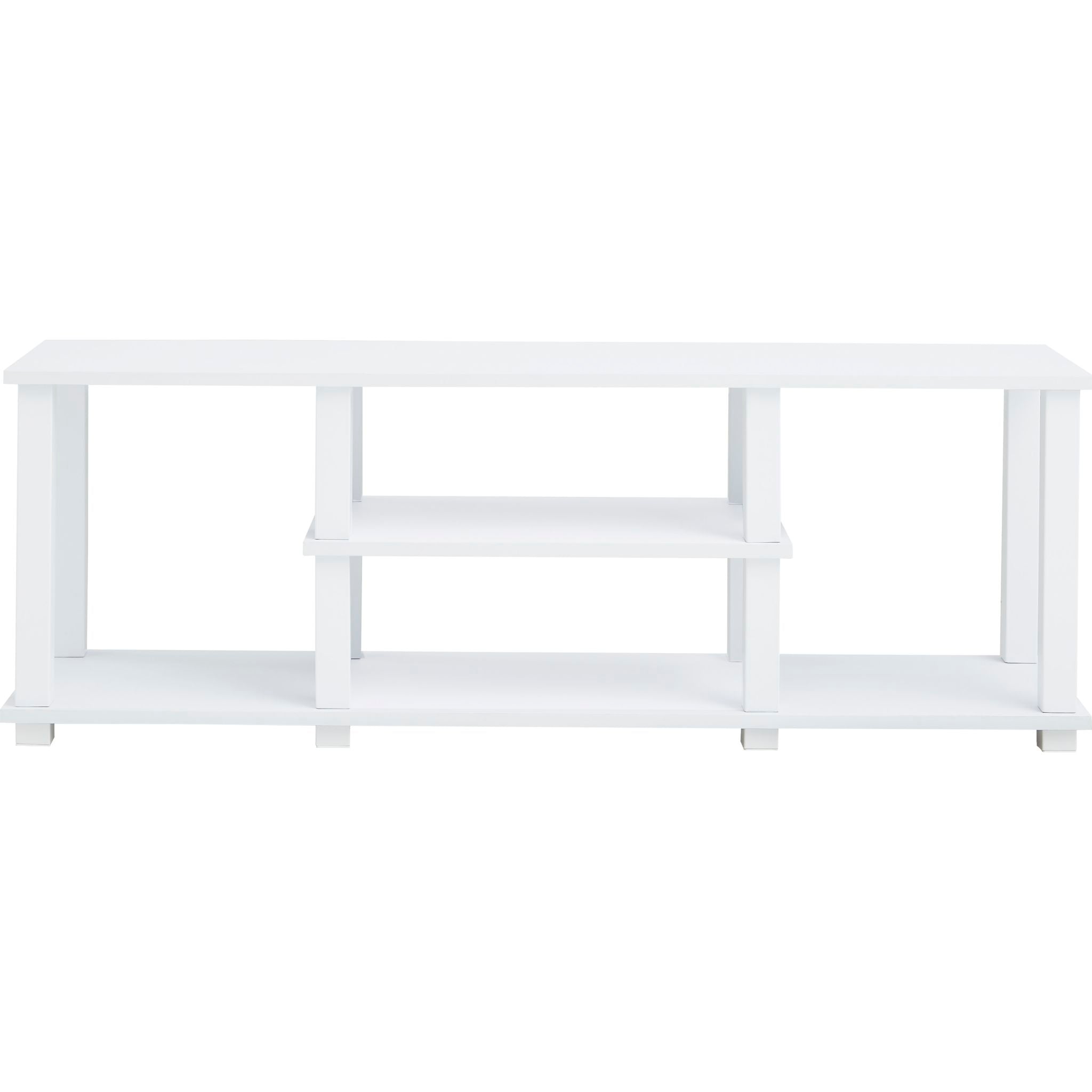 Baraga TV Stand for Flat Screen TVs - Modern White Entertainment Center with Storage Shelves - Perfect for Living Room, Bedroom & Home Theater Setup