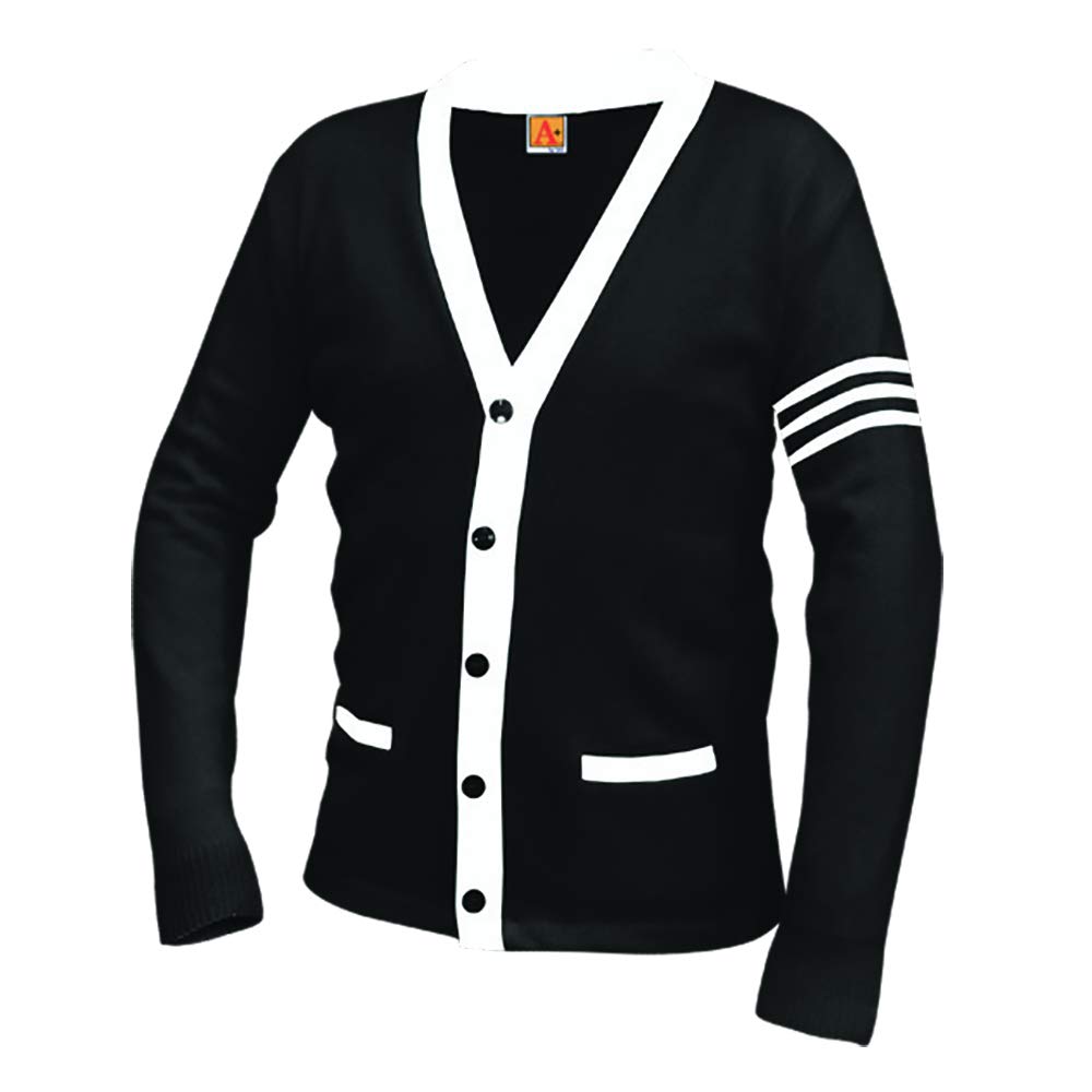 Unisex 5-Button V-Neck Varsity Cardigan with Contrasting Trim | Premium School & Team Uniform Sweater | Perfect for Sports, Cheerleading & Campus Wear