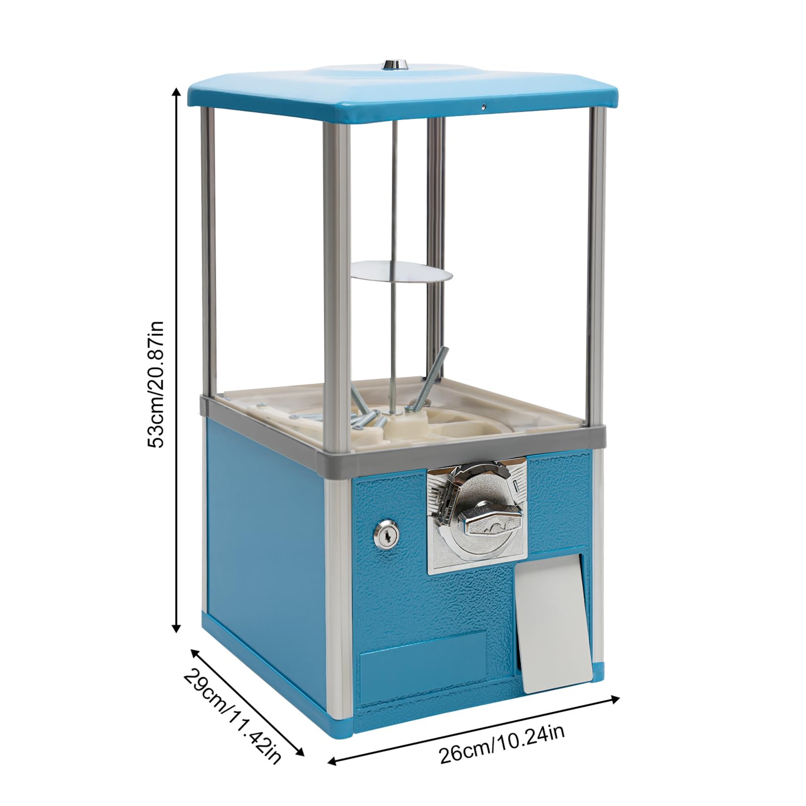 Commercial Bulk Vending Machine for Gumballs & Capsule Toys - 25 Cent Coin Operated Candy Dispenser (4.5-5cm Balls, Blue) - Perfect for Arcades, Malls, and Retail Stores