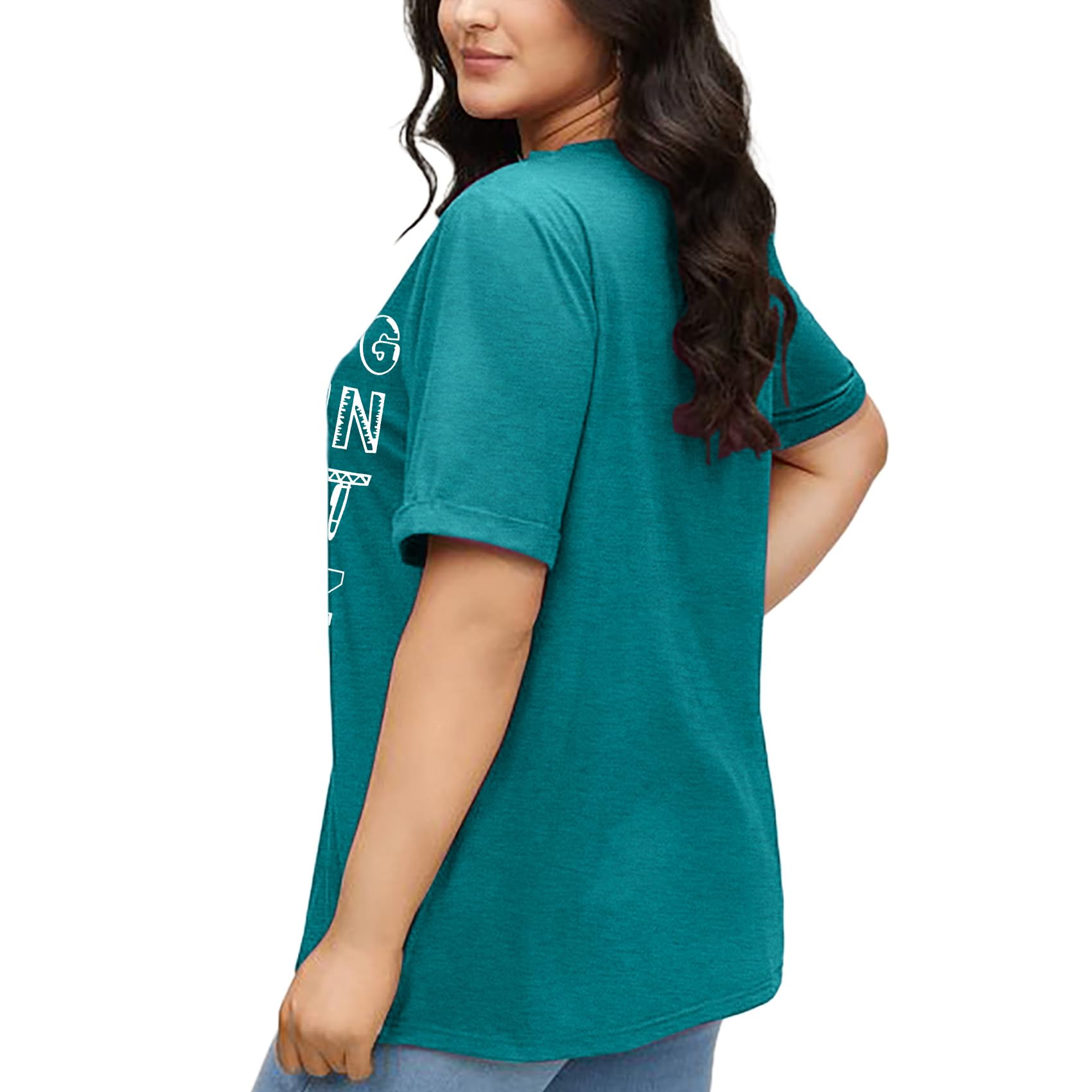 Plus Size Women's ABC Alphabet Graphic Teacher T-Shirt - Cute Teaching Tee for Educators, Back to School Gift - Perfect for Classroom, Teacher Appreciation Week & Casual Wear