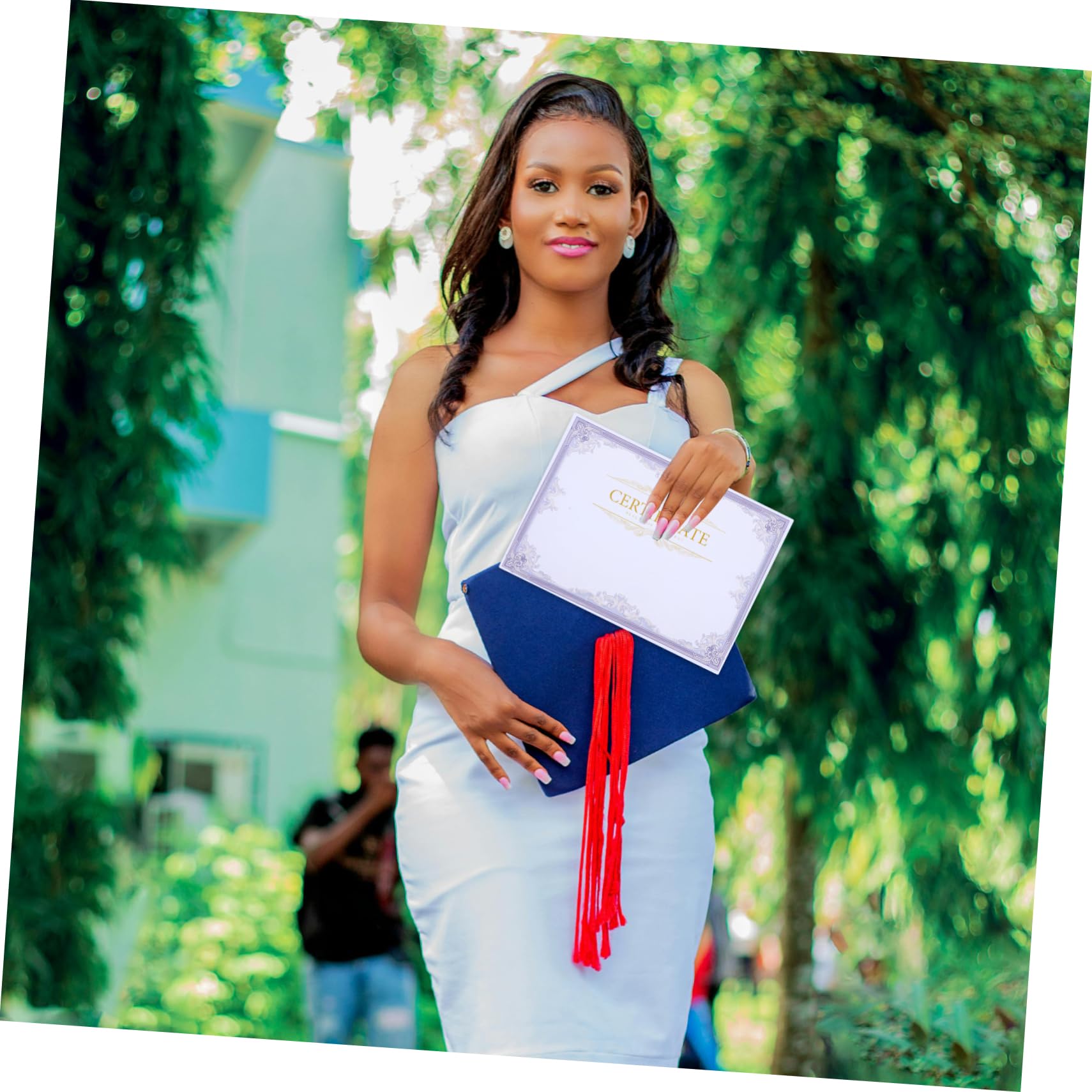 CAXUSD 50 Sheets Blank Certificate Paper - Premium Diploma Paper with Round Corners & Smooth Edges for Printing, Awards & Commendations | Perfect for Graduation Certificates, Achievement Awards & Professional Documents
