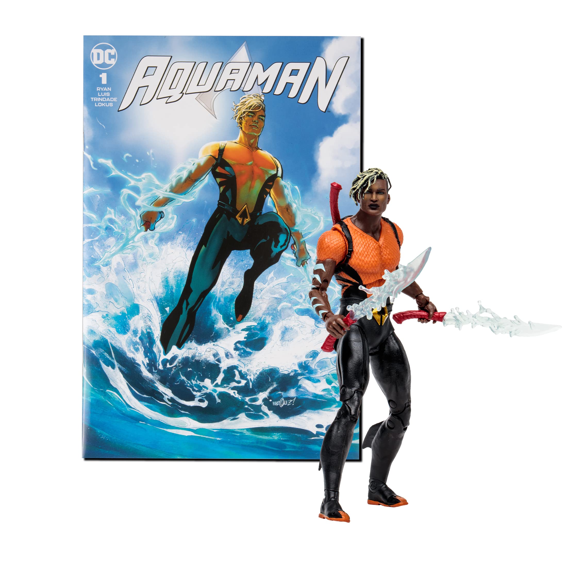 McFarlane Toys DC Direct Page Punchers Aqualad 7-Inch Action Figure with Aquaman Comic | Collectible Superhero Toy for Display & Play | Perfect for DC Fans, Collectors & Gift Giving
