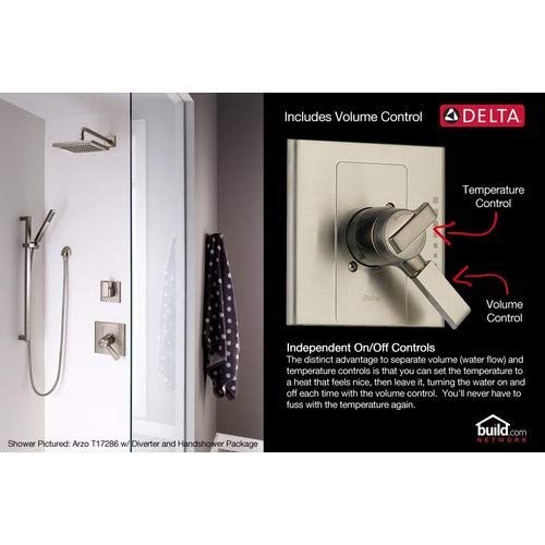 Delta Trinsic 17 Series Dual-Function Shower Valve Trim Kit in Chrome - T17059 Shower Handle & Faucet Trim (Valve Not Included) for Bathroom Remodel & Modern Home Upgrade