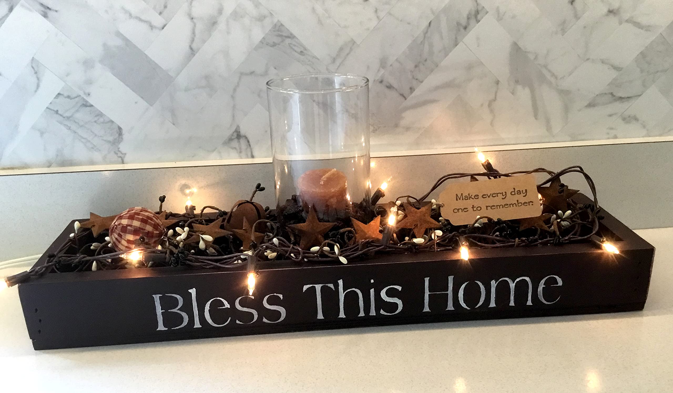 Primitive Farmhouse Bless This Home Scented Candle Gift Set - Handmade Soy Wax Candles for Cozy Home Decor, Housewarming Gifts & Relaxing Aromatherapy