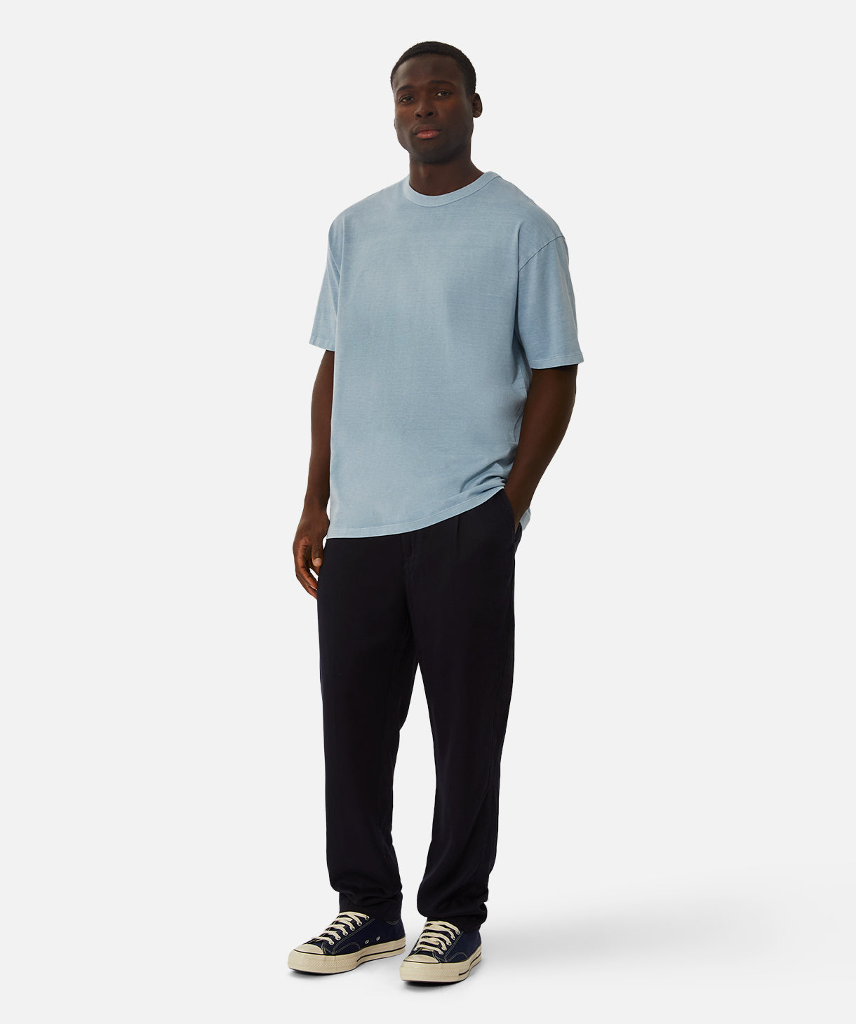 The Del Sur Tee - Soft French Blue Cotton T-Shirt for Men | Casual Wear, Everyday Comfort & Layering Essential