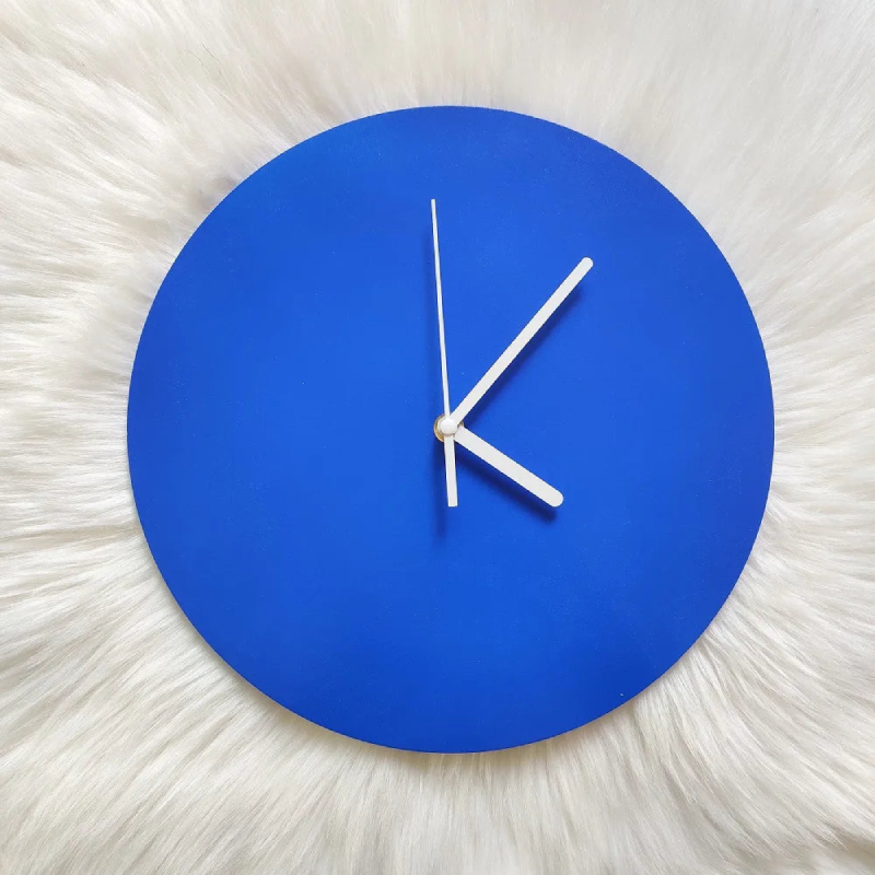 Modern Klein Blue Geometric Wall Clock - Stylish Home & Office Decor for Living Room, Bedroom, or Workspace