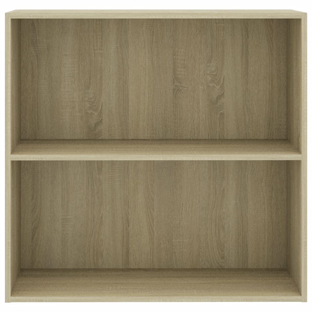 2-Tier Open Bookcase with Adjustable Shelves - Modern Freestanding Book Shelf for Display & Storage - Sonoma Oak Finish 31.5