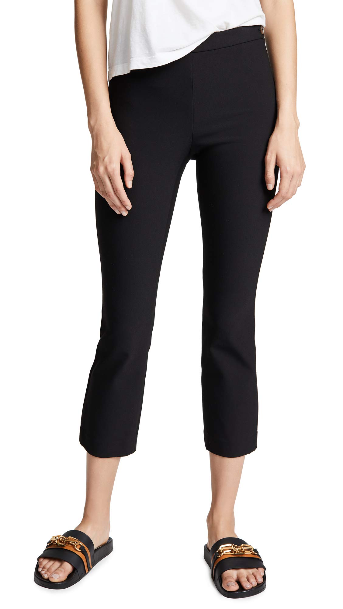 Vince Women's High Rise Crop Pants - Slim Fit Ankle Pants for Work & Casual | Black Size 6 | Perfect for Office, Travel & Everyday Wear