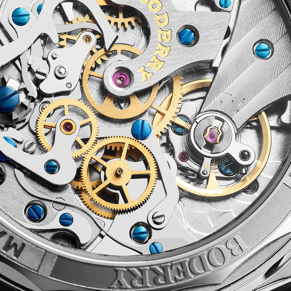 Premium Navy Blue Mechanical Chronograph Watch with Domed Sapphire Crystal - Luxury Dress Watch for Men, Business & Formal Occasions