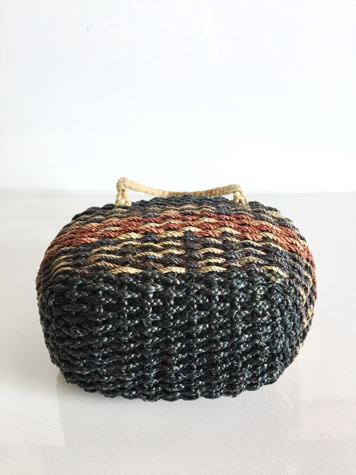 Handwoven Mini Straw Tote Bag - Navy Blue Beach Basket Purse for Women | Summer Beach Accessories, Picnic, Shopping & Vacation Essentials