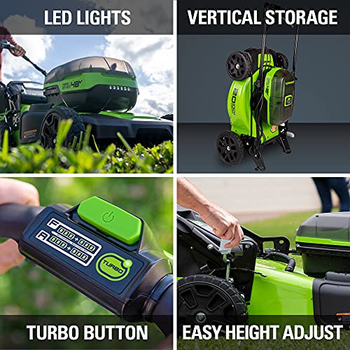 48V (2x24V) 20-Inch Cordless Battery Push Lawn Mower with 2x 4.0Ah USB Batteries & Fast Charger - Perfect for Medium to Large Yards, Quiet & Eco-Friendly Lawn Care