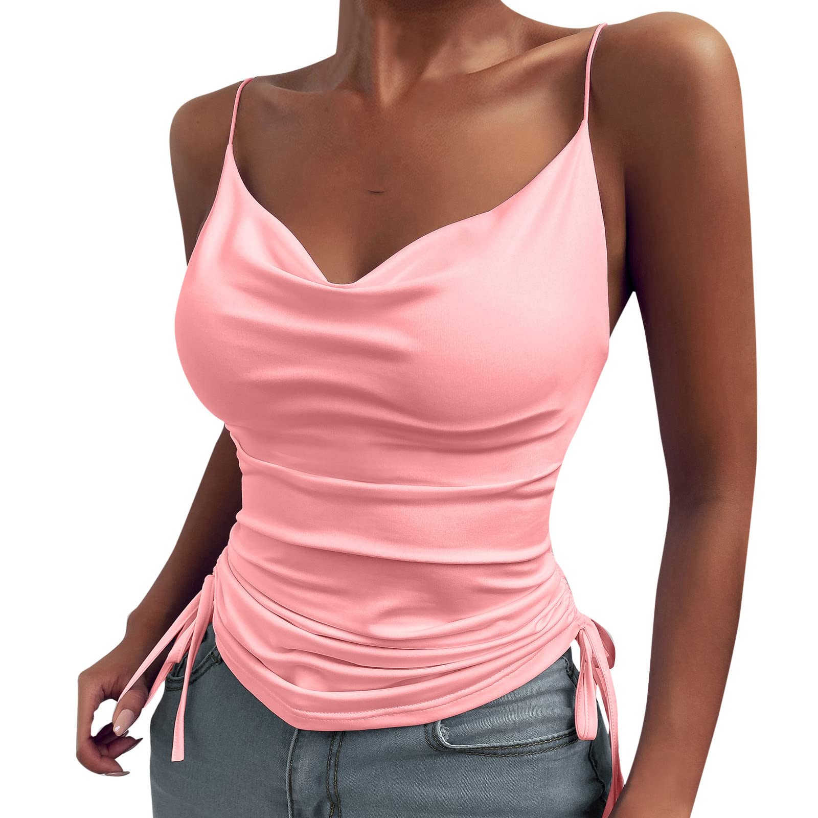 Sexy Sleeveless Blouses for Women - Halter Cut Out Crop Tops, Vacation Vest & Classic-Fit Cami Shirts | Perfect for Summer Outfits, Beach Vacations & Night Out Parties