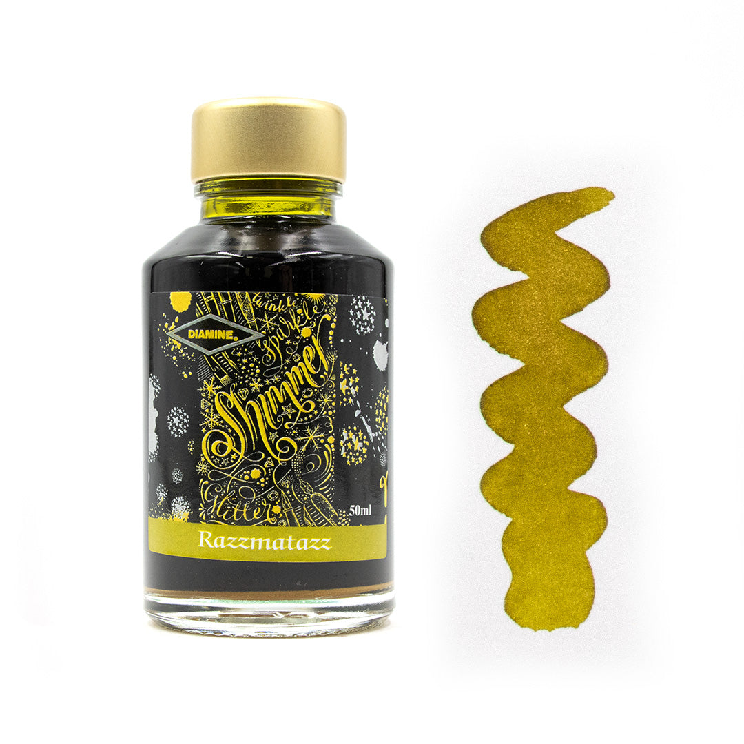 Diamine Shimmering Ink 50ml - Metallic Calligraphy & Fountain Pen Ink for Artistic Writing, Journaling, and Creative Projects