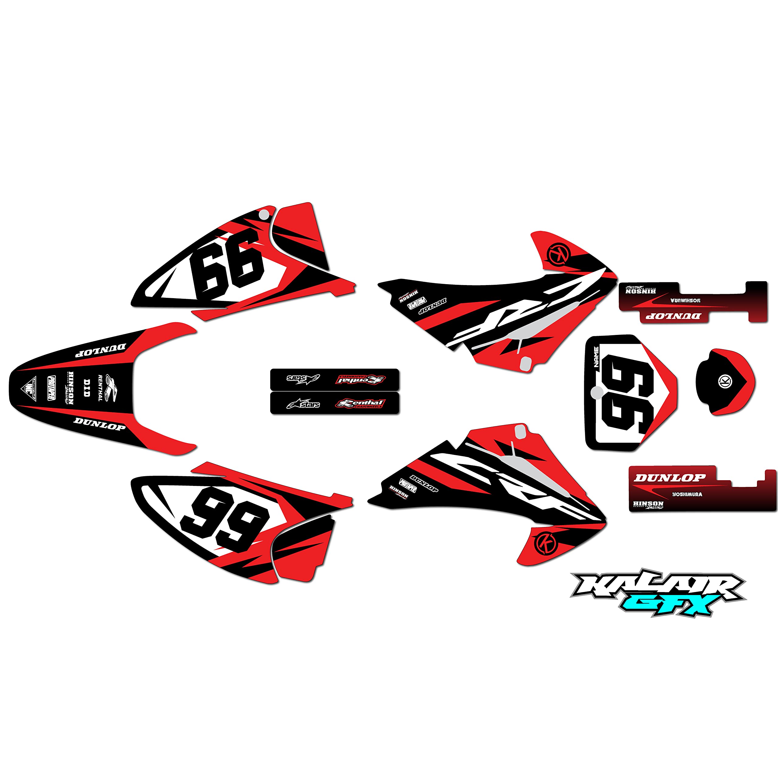 Honda CRF150F (2003-2007) Dirt Bike Graphics Kit - Division Series Red 9 Mil Vinyl Stickers - Motocross Racing Decals & Accessories - Perfect for Pit Bikes, Off-Road Riding & Motorcycle Customization
