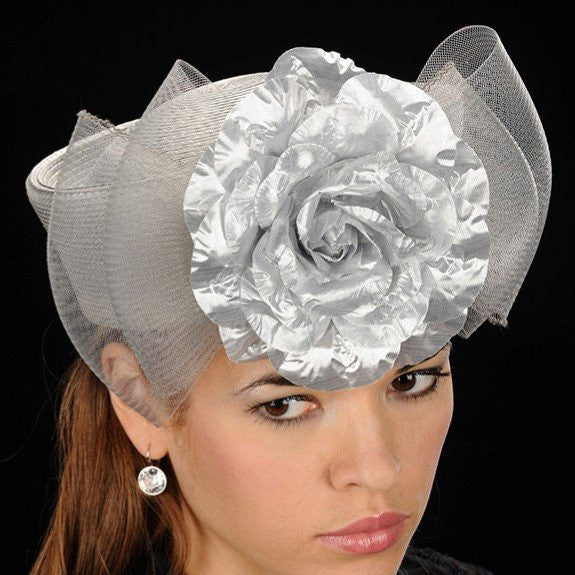 SG5006 Silver Pill Box Hat - Elegant Vintage Style Hat for Women, Perfect for Weddings, Church, Tea Parties & Special Occasions