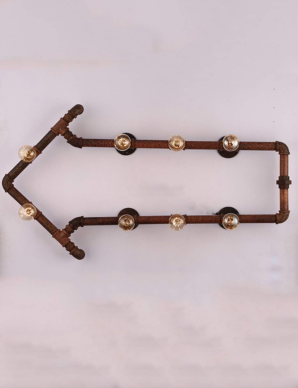 Vintage Industrial Wall Sconce - WHKHY Exquisite Iron Waterlines Wall Lamp for Bedroom, Loft, Walkway & Corridor Lighting | Retro Simple Design with Convenient Installation