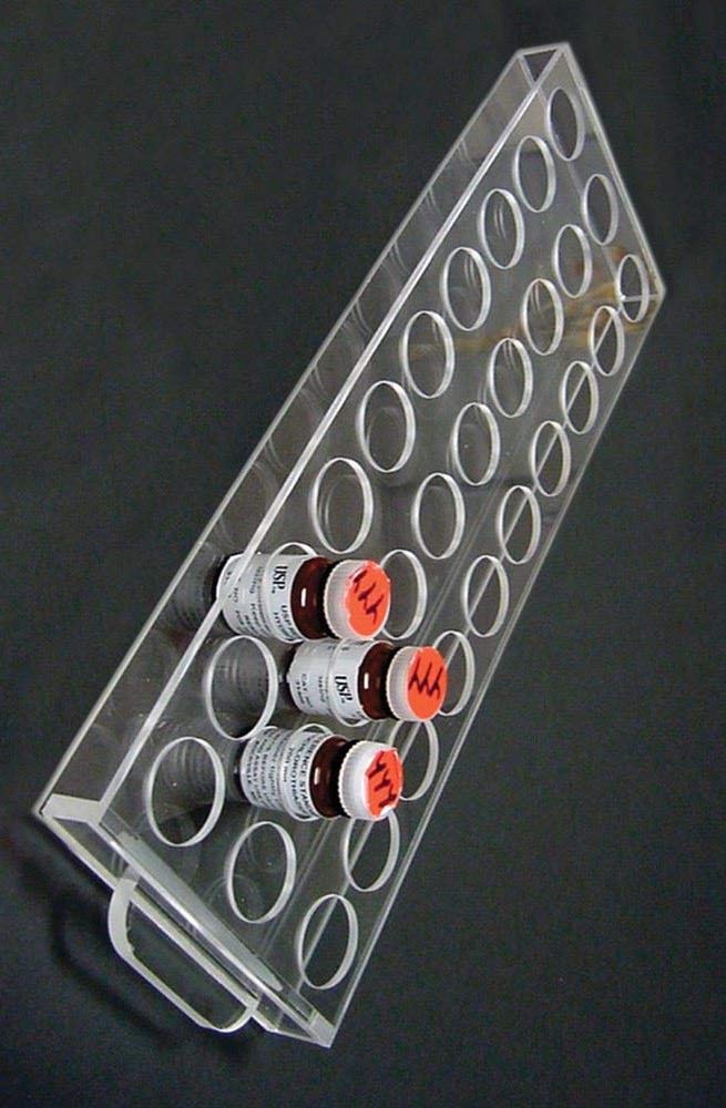 SP Bel-Art Standards Bottle Rack for 23mm Bottles - 30 Place Laboratory Test Tube Holder (F18513-2300) | Perfect for Chemistry Labs, Science Classrooms & Research Facilities