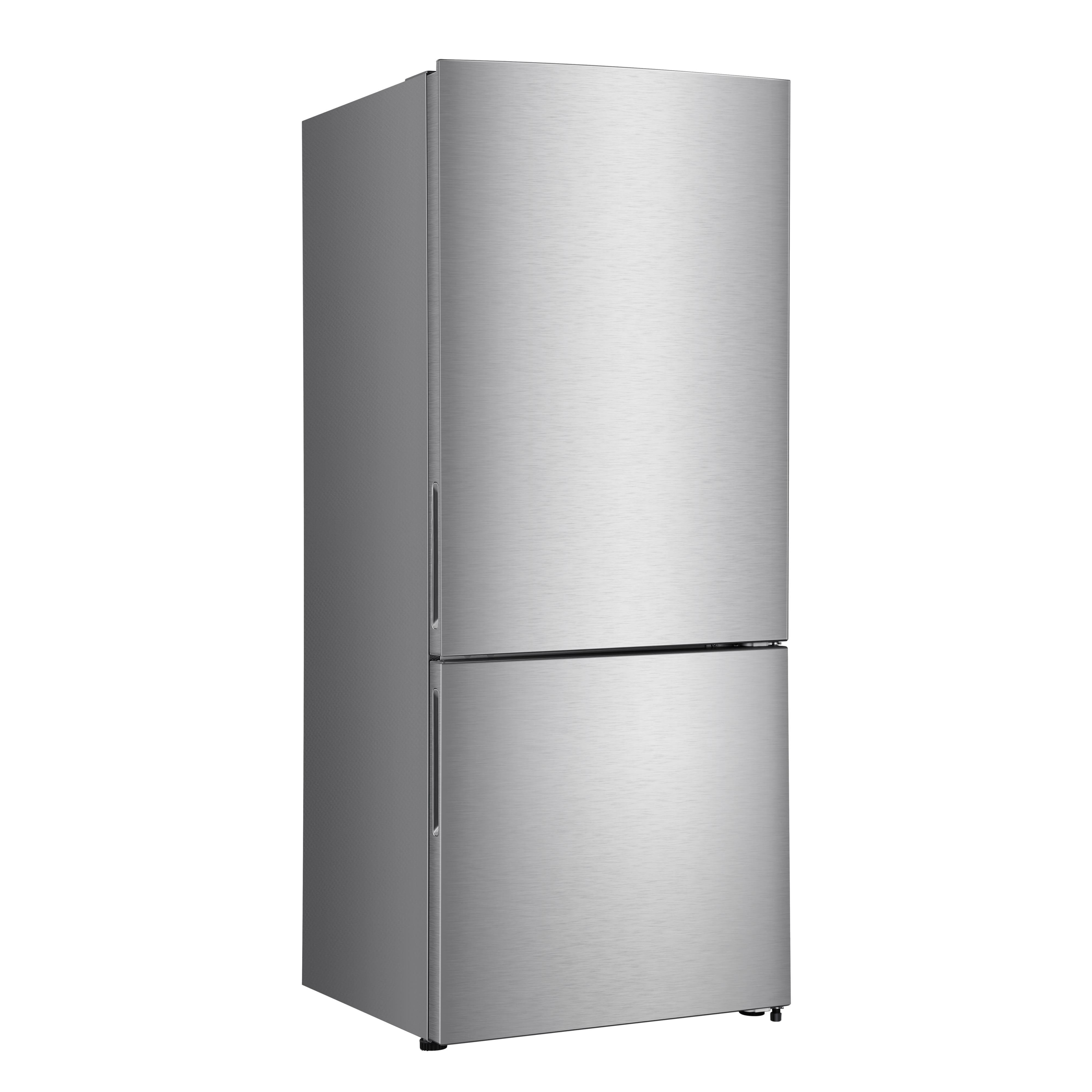 AVIVA 27.6 Inch Counter Depth Bottom Freezer Refrigerator - 14.8 cu.ft Energy Efficient Stainless Steel French Door Fridge for Kitchen, Home, Office & Apartment Use