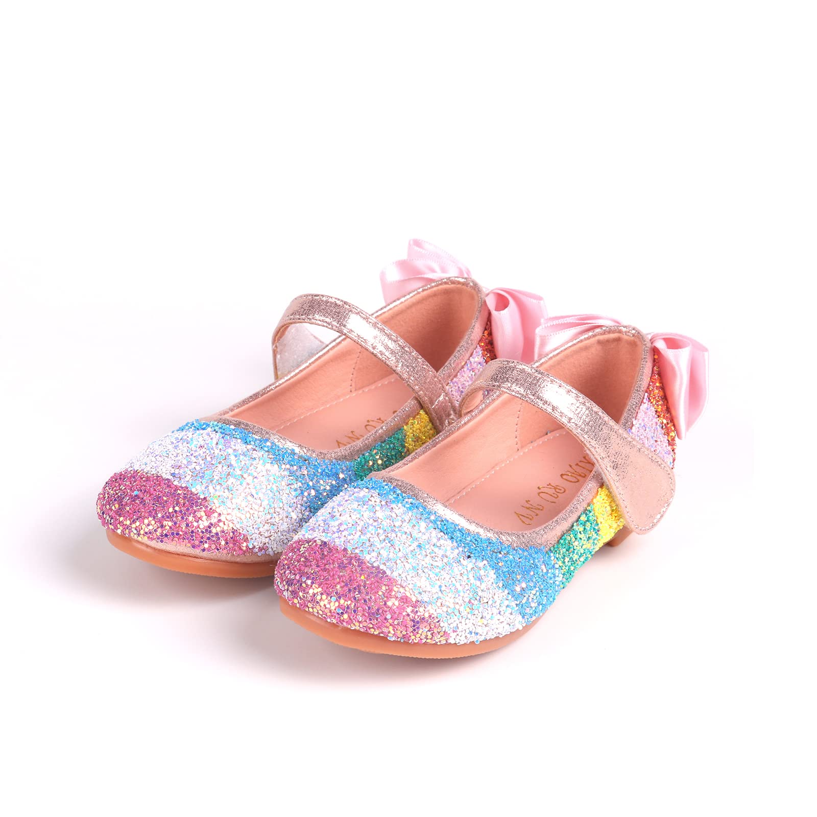 Sparkly Mary Jane Low Heel Shoes for Girls - Toddler Princess Dress Pumps for Weddings, Parties & Special Occasions | Perfect Flower Girl & Pageant Shoes