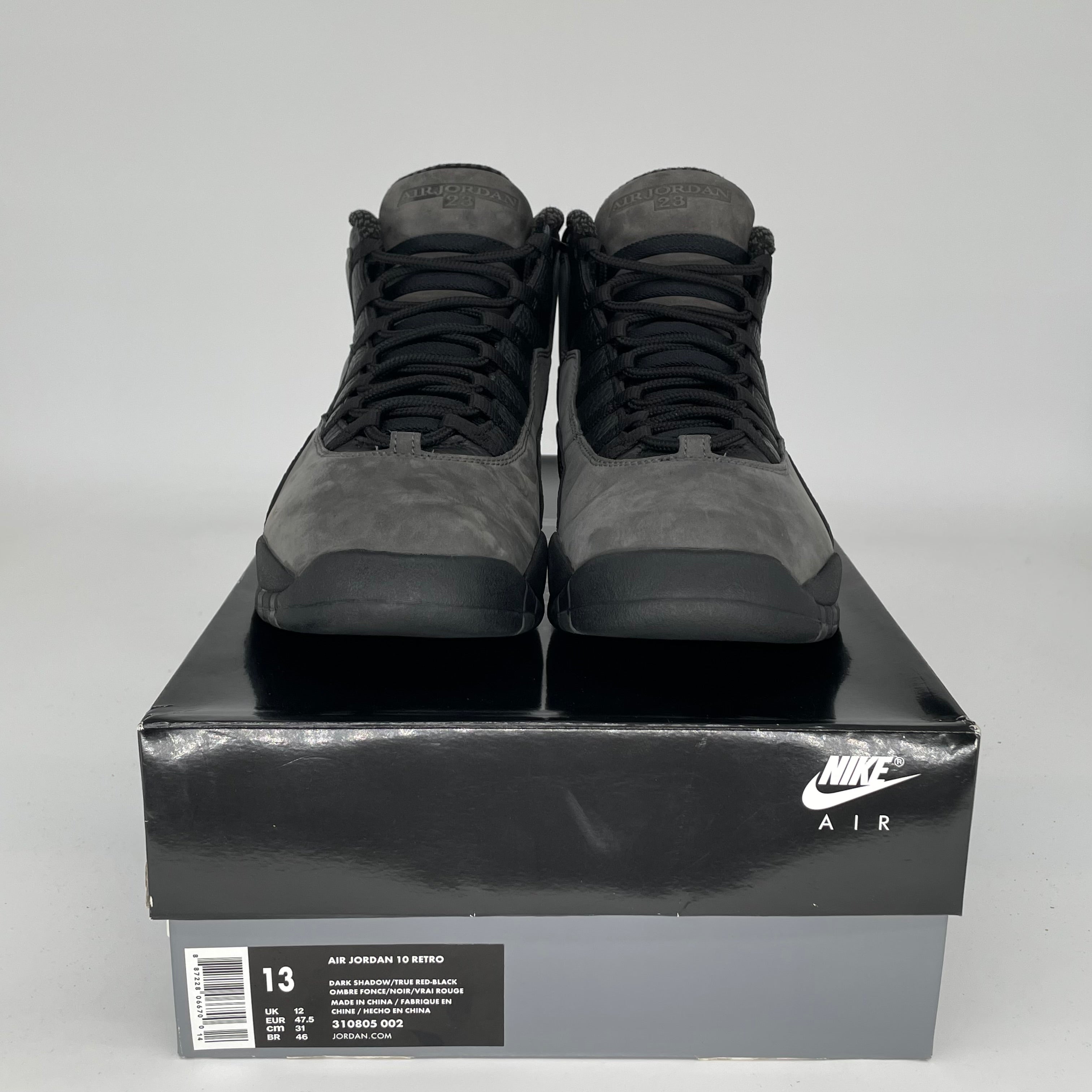 AIR JORDAN 10 SHADOW Men's Basketball Shoes Size 13 - Black/Gray (310805-002) | Retro Sneakers for Running, Training & Streetwear Fashion