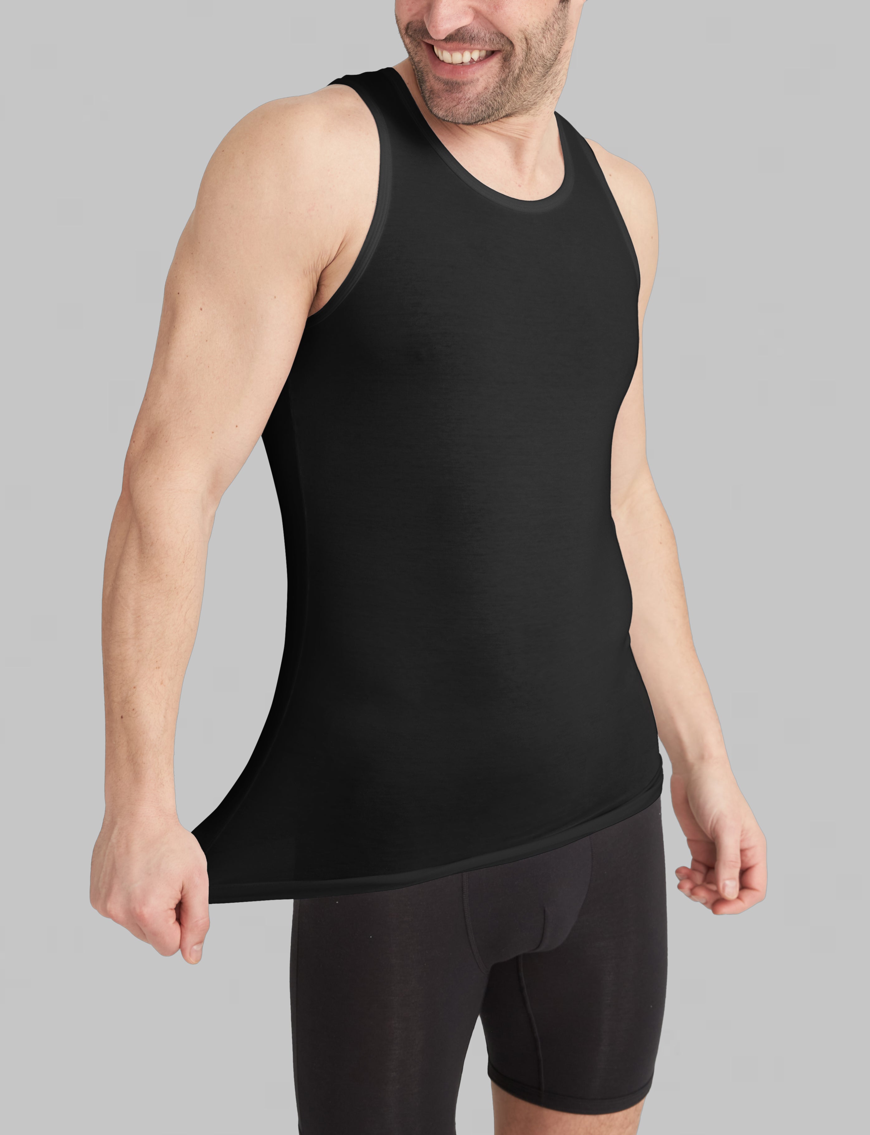 Cool Cotton Tank Stay Tucked Undershirt for Men - Breathable Comfort Fit Sleeveless Shirt for Work, Gym & Everyday Wear