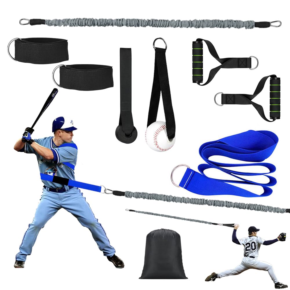 Baseball & Softball Training Resistance Band - Core & Hip Belt for Batting Practice | Arm Strength & Swing Flexibility Trainer | Perfect for Home, Gym & Field Workouts