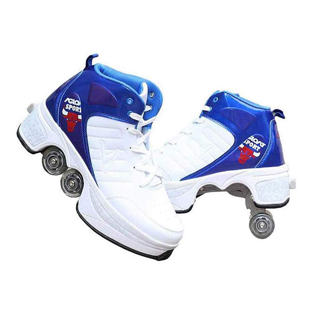 Fashiums Automatic Roller Shoes for Men & Women - Adjustable Deformation Wheels, Inline Skates for Adults & Kids - Perfect for Commuting, Fitness & Outdoor Fun