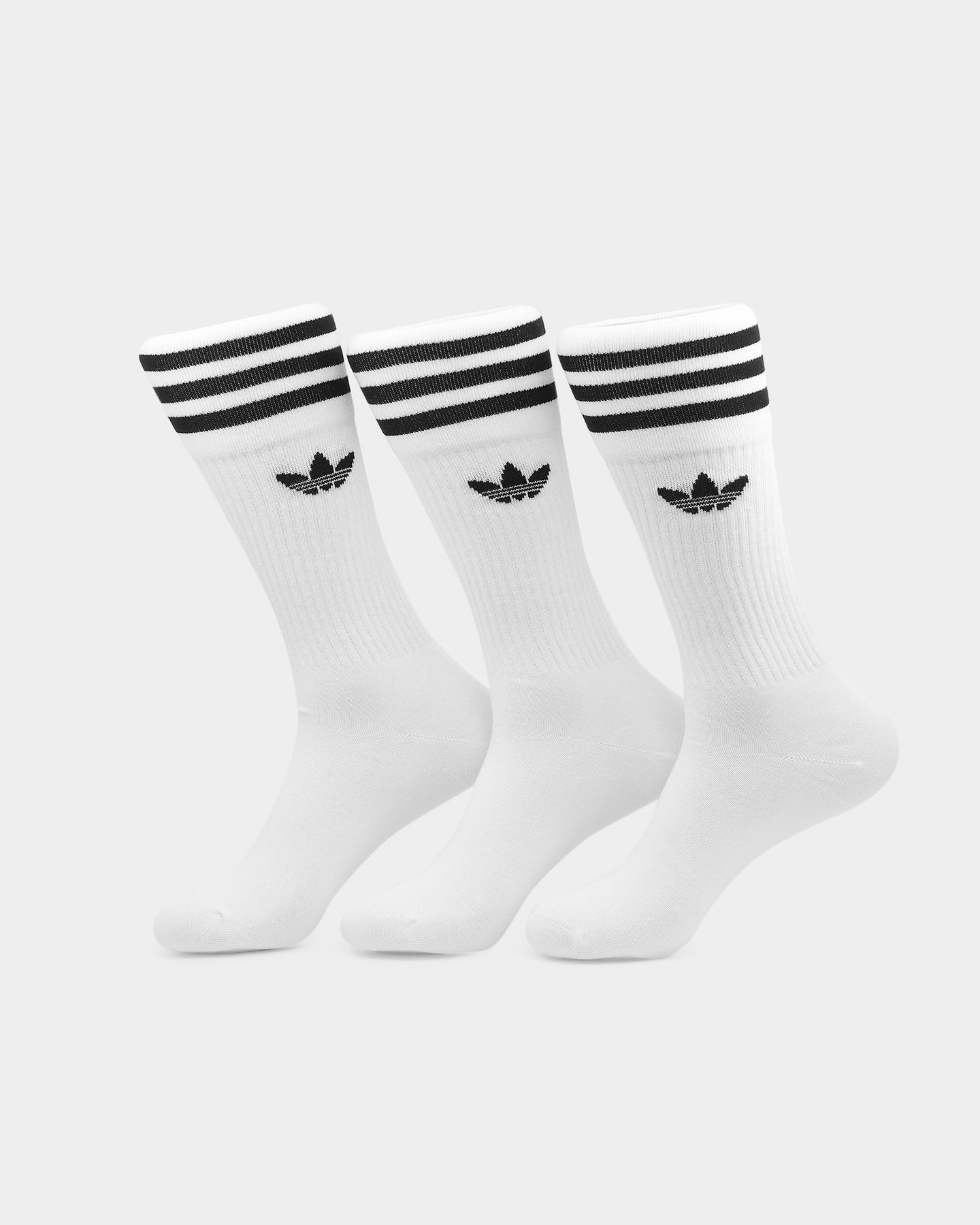 Adidas Solid Crew Socks 3-Pack - White & Black Athletic Socks for Men & Women - Perfect for Running, Gym & Everyday Wear