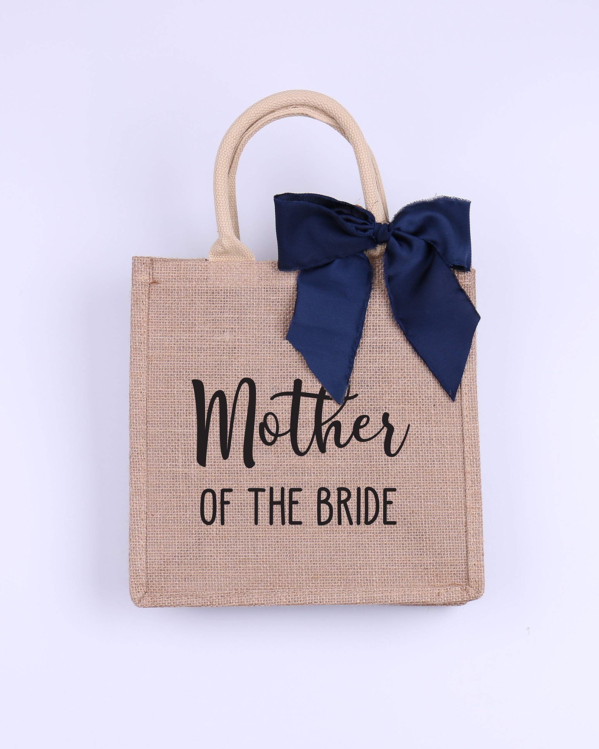 Custom Burlap Tote Bag with Satin Ribbon - Personalized Bridesmaid Gift, Bachelorette Party Favor, Beach Book Bag & Eco-Friendly Shopping Tote for Weddings, Showers & Outdoor Events