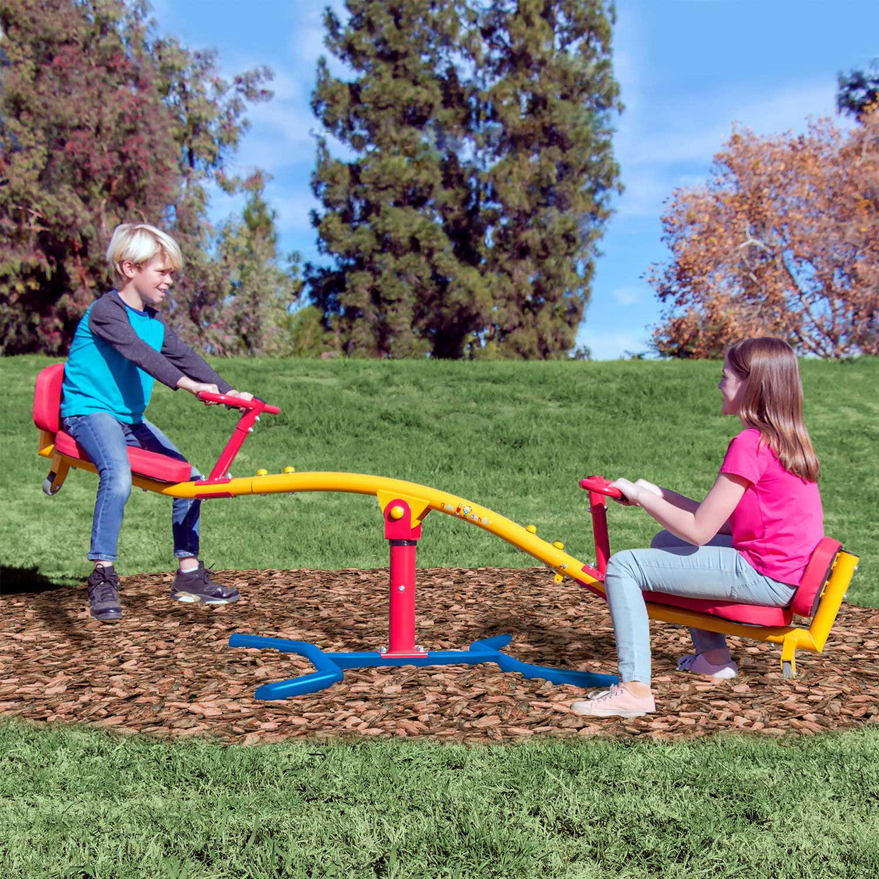 TT 360 Spinning Teeter Totter - Kids Outdoor Seesaw Play Set for Backyard & Playground - Perfect for Toddler Physical Development & Family Fun