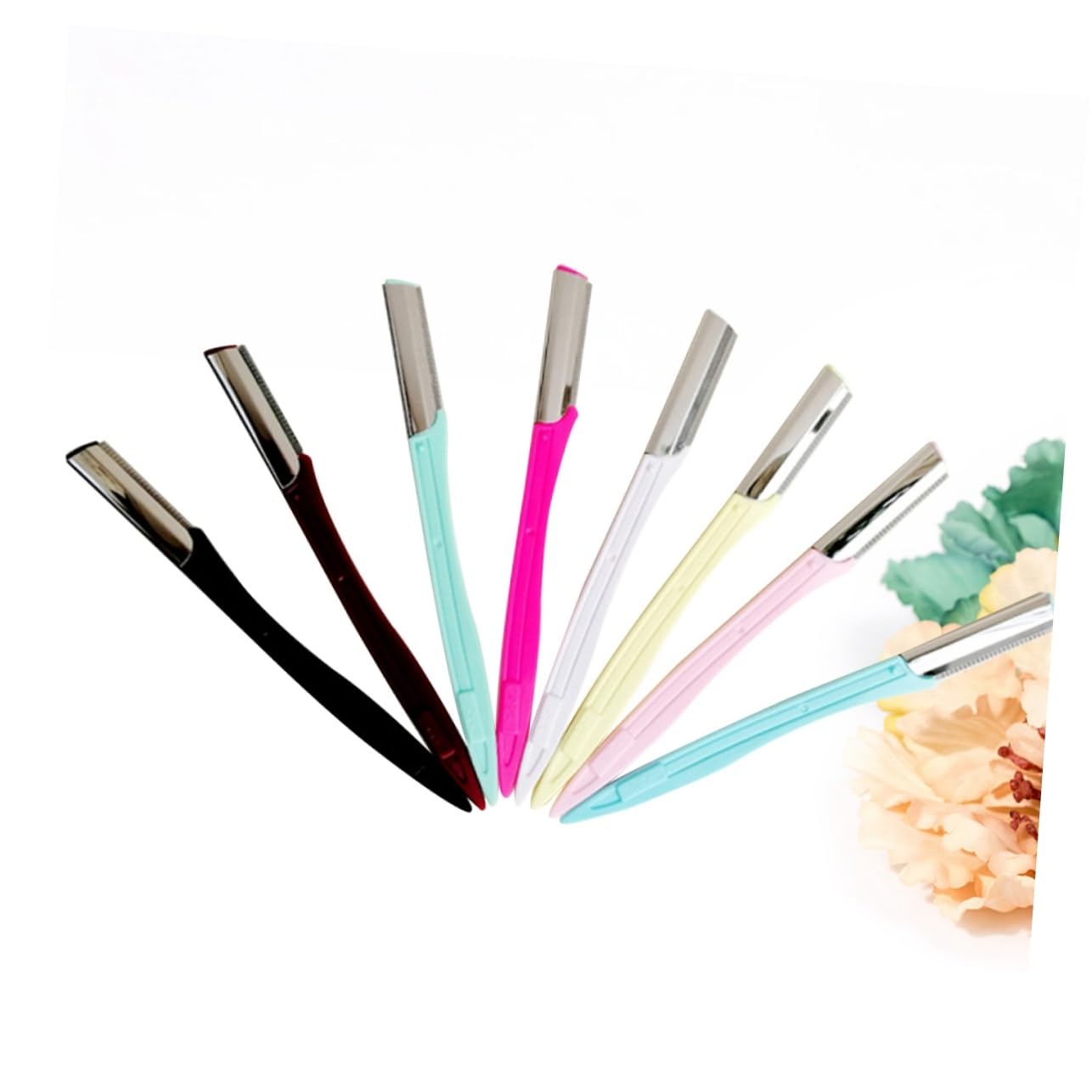 Professional Eyebrow Shaving Kit - 10pcs Stainless Steel Eyebrow Razors with Non-Slip Grip for Precise Shaping | Travel-Friendly & Compact Design | Perfect for Eyebrow Grooming, Facial Hair Removal & Beauty Routine (Random Color)