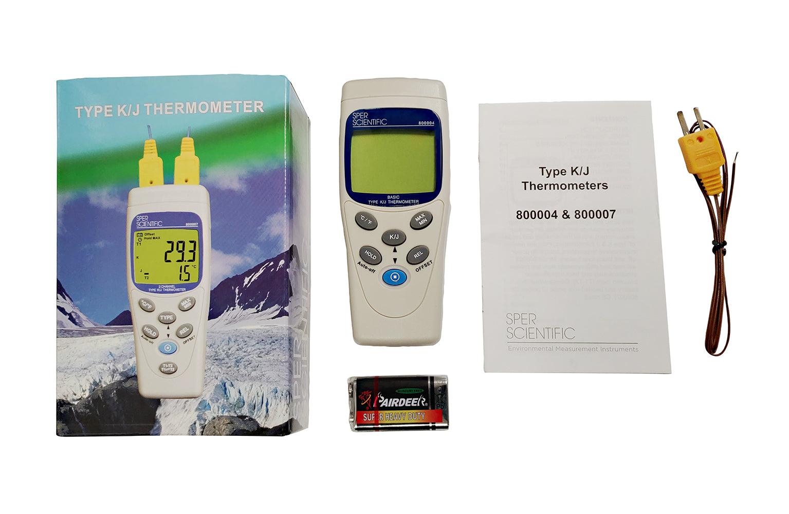 Digital Thermometer with Type K/J Probes - High Accuracy Temperature Sensor for Cooking, HVAC, and Industrial Use