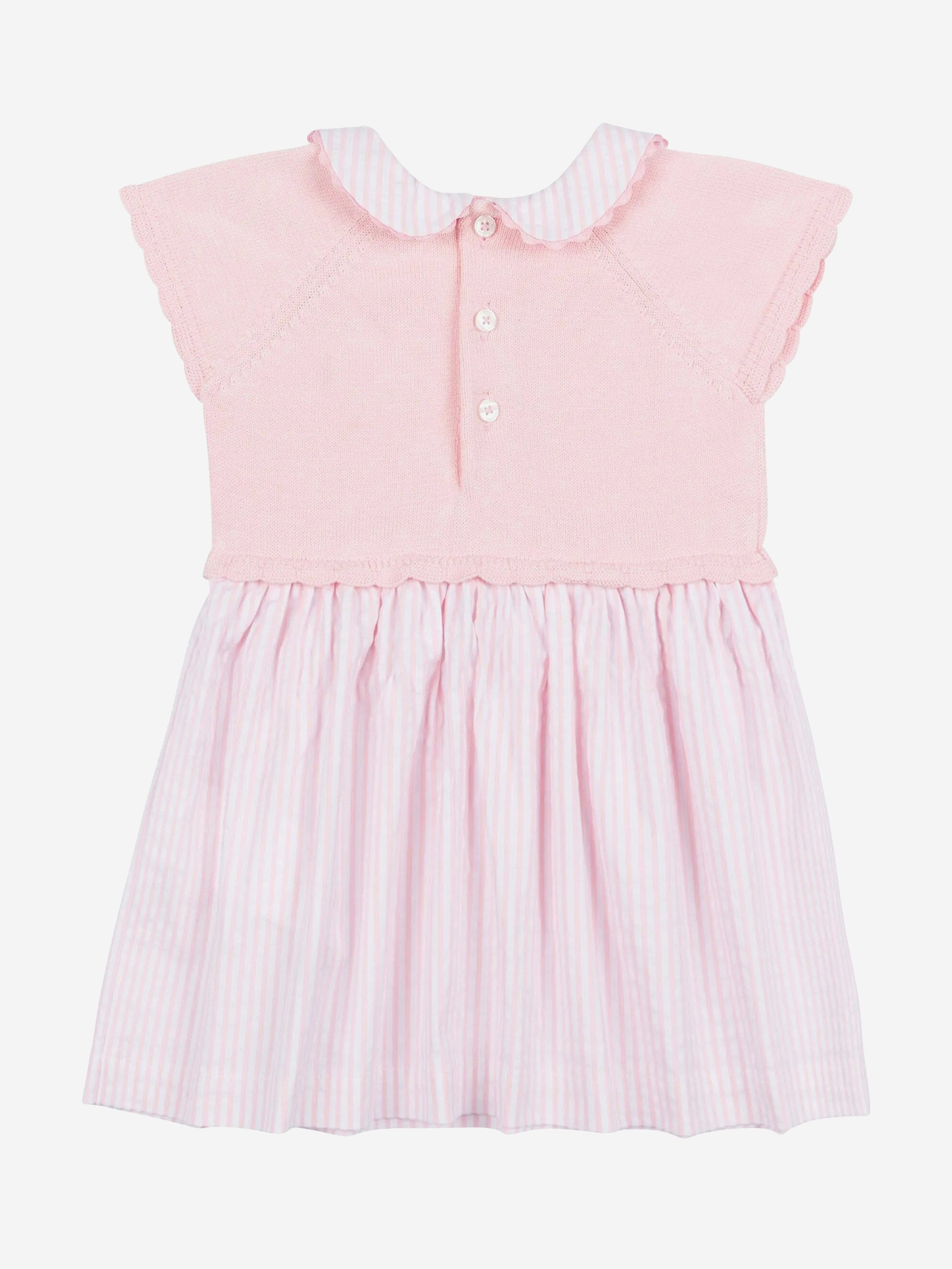 Adorable Pink Striped Teddy Bear Dress for Baby Girls - Perfect for Birthday Parties, Photo Shoots & Special Occasions