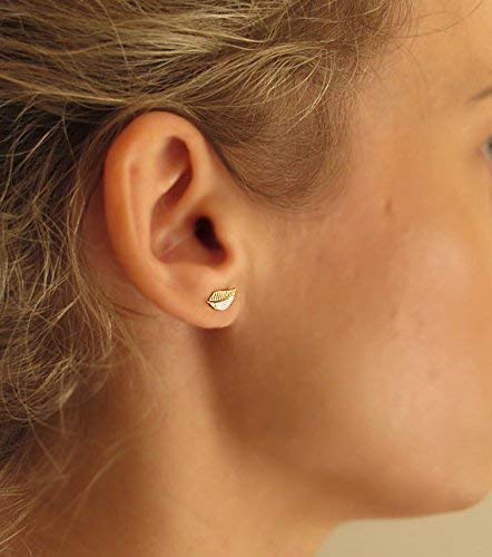14K Gold Filled Leaf Stud Earrings - Delicate Autumn Leaf Post Earrings for Women, Minimalist Gold Jewelry, Everyday Wear, Birthday Gift for Her | Perfect for Fall Outfits, Office Wear & Special Occasions