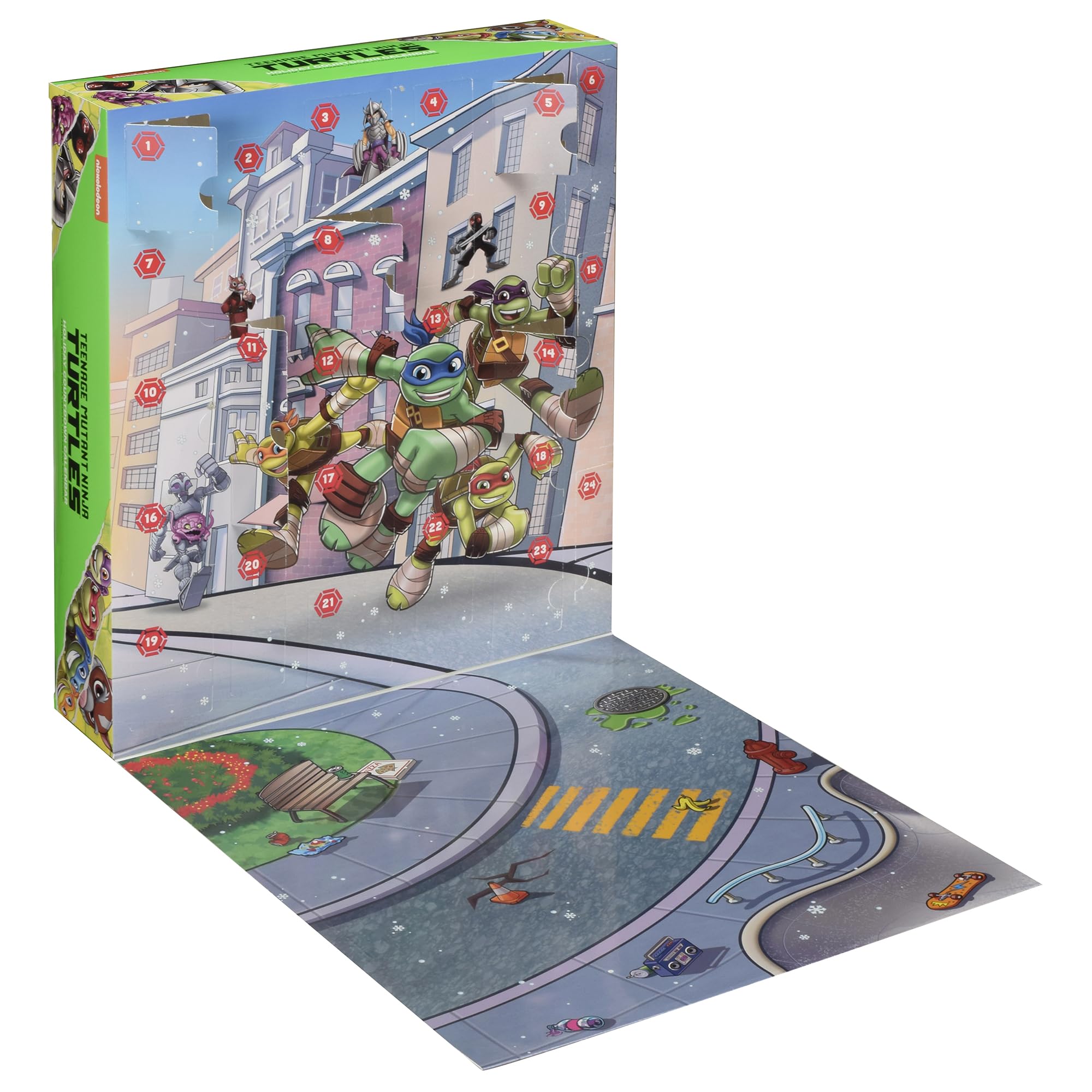 Playmates Toys Teenage Mutant Ninja Turtles Holiday Advent Calendar - 24 Days of TMNT Surprises for Kids, Christmas Countdown Gift for Boys & Girls | Perfect for Holiday Decorations & Gift Exchanges