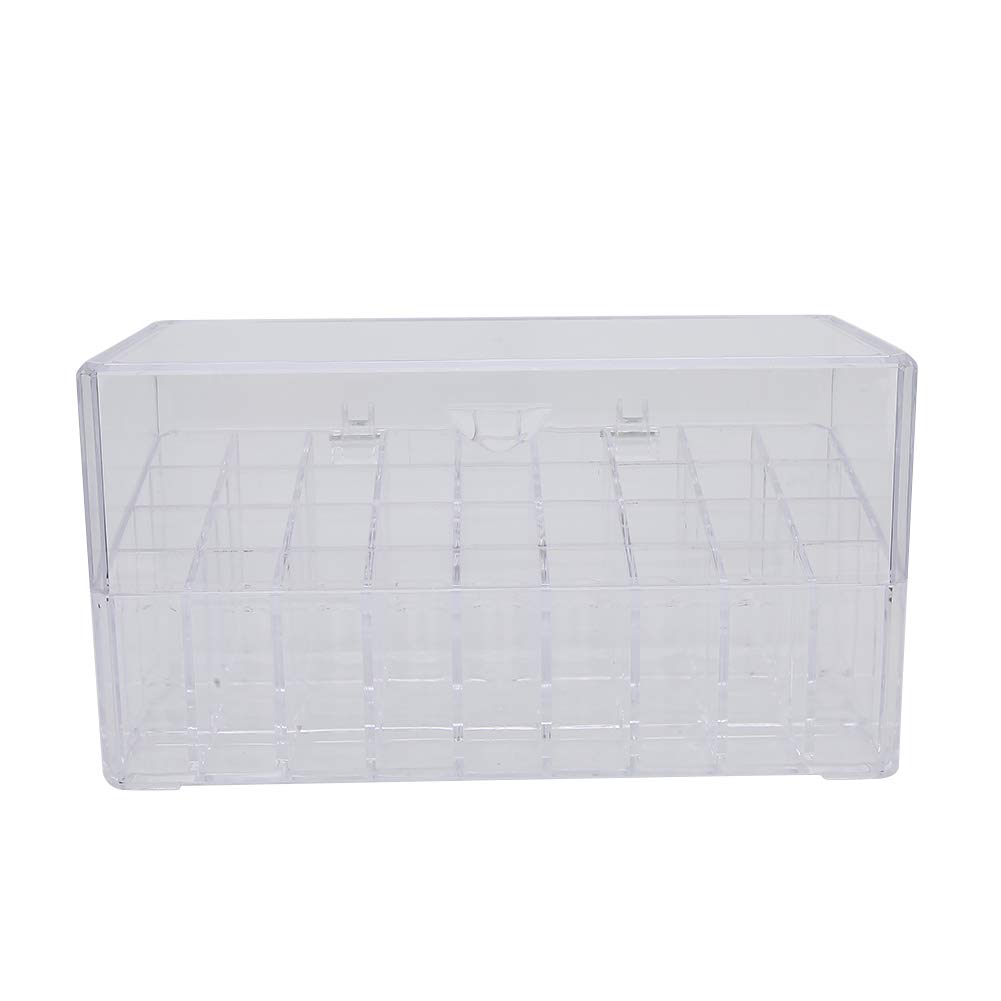 MAVIS LAVEN 36 Grid Clear Makeup Organizer - Dustproof Transparent Cosmetic Storage Case for Lipstick, Jewelry & Makeup Brushes | Perfect for Vanity, Bathroom & Travel Organization
