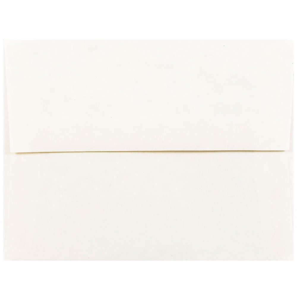 JAM PAPER A2 Parchment Invitation Envelopes 4 3/8 x 5 3/4 Inches - 1000 Pack White Recycled Paper Envelopes for Wedding, Greeting Cards & Business Correspondence - Bulk Invitation Envelopes for Mailing & Stationery