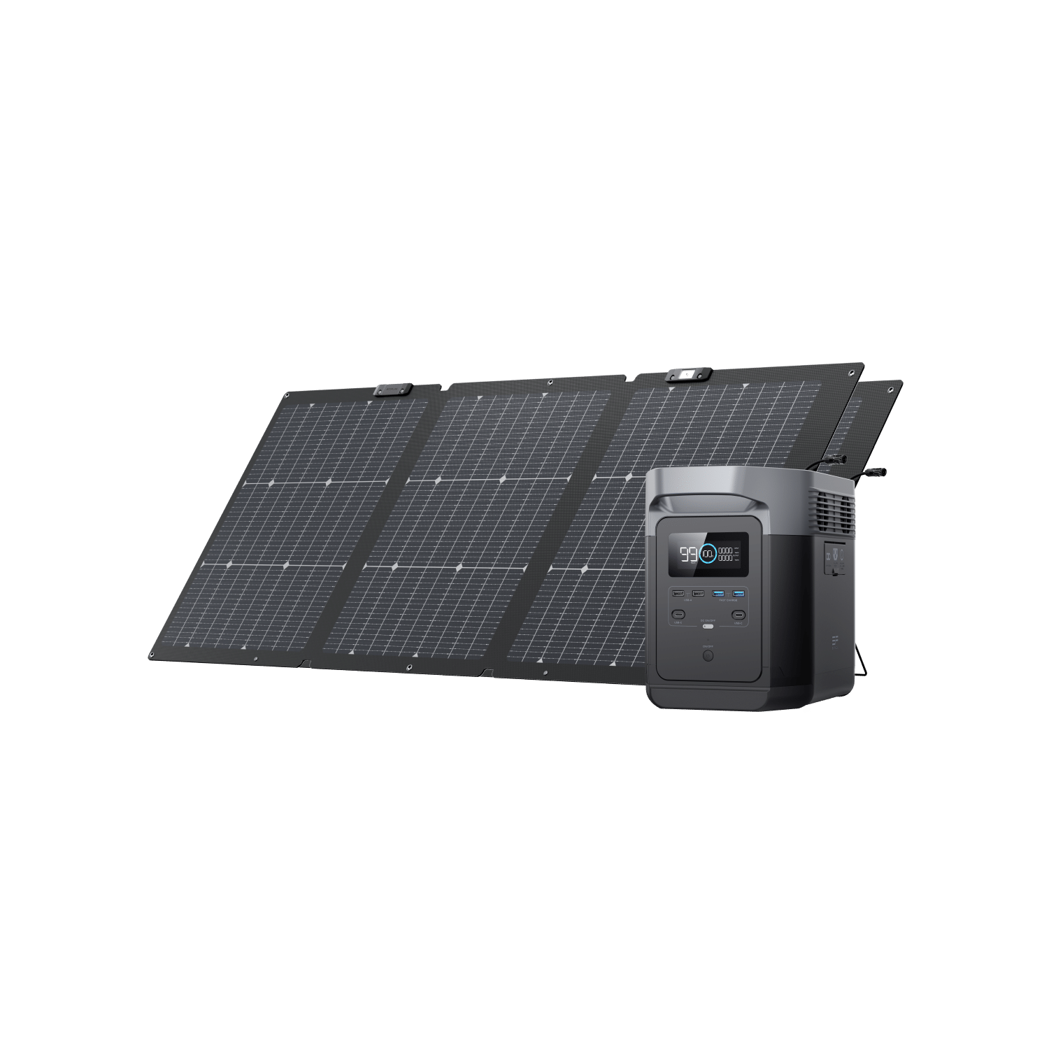 EcoFlow DELTA Portable Solar Power Station with 160W Solar Panel - Perfect for Camping, RV Trips, and Emergency Power Backup