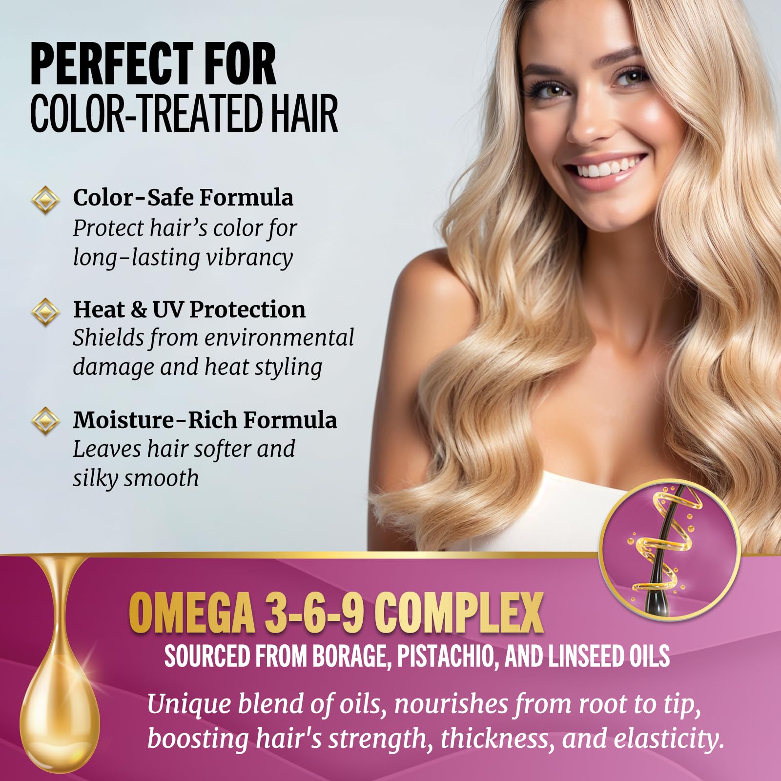 Jenoris Pistachio Oil, Shampoo & Conditioner Set - Natural Hair Care Trio for Dry, Damaged Hair with Pistachio Oil & Omega 3-6-9 | Paraben & SLS Free | Hydrating, Shine & Repair Treatment | Perfect for Daily Use, Salon-Quality Results at Home