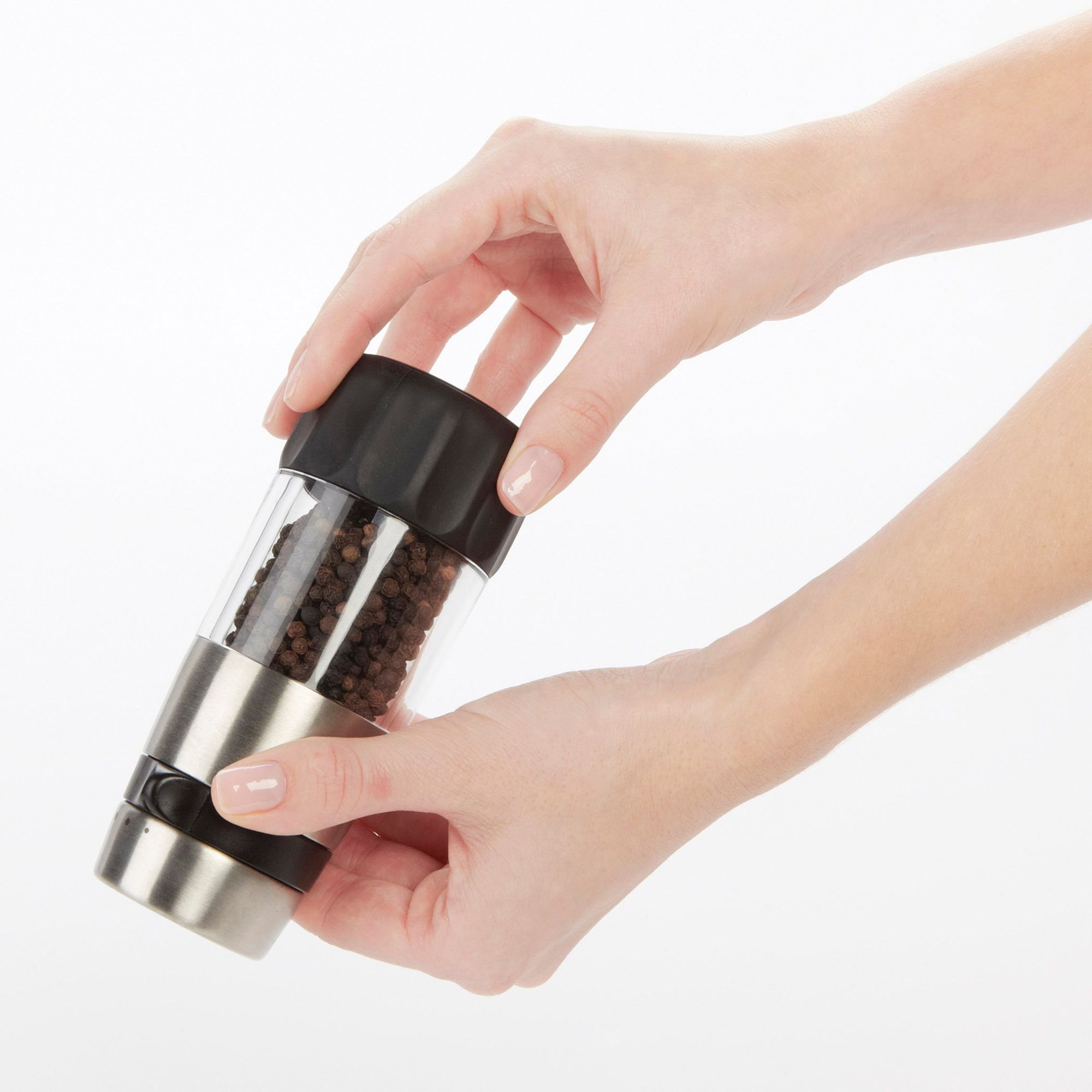 OXO Good Grips Stainless Steel Pepper Grinder - Mess-Free Design for Easy Seasoning | Perfect for Kitchen, Dining Table & Outdoor Cooking