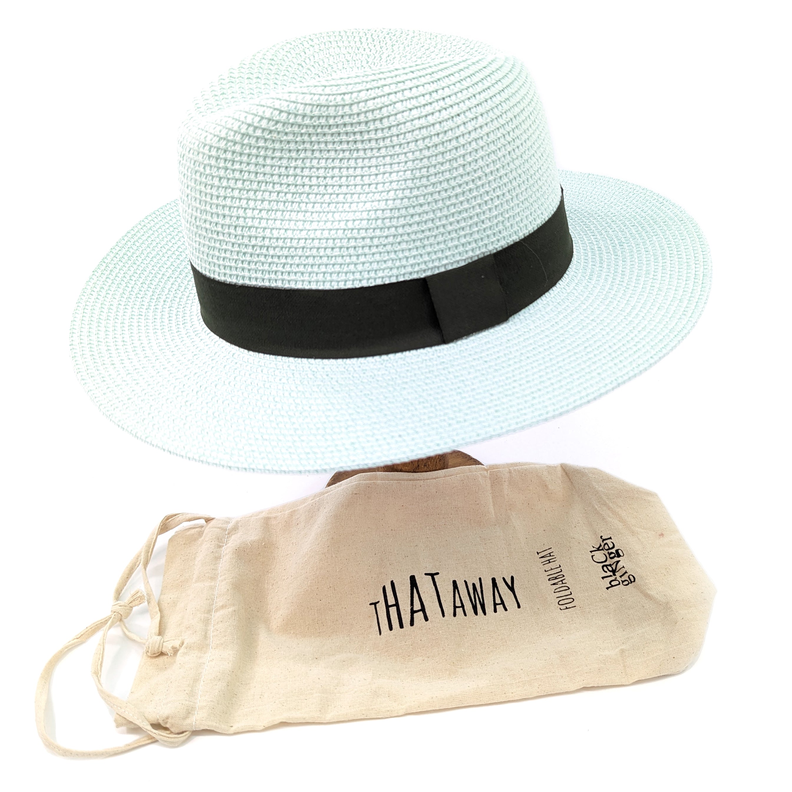 Foldable Panama Travel Sun Hat for Women & Men - Mint Green, 57cm Brim - UV Protection for Beach, Vacation & Outdoor Activities