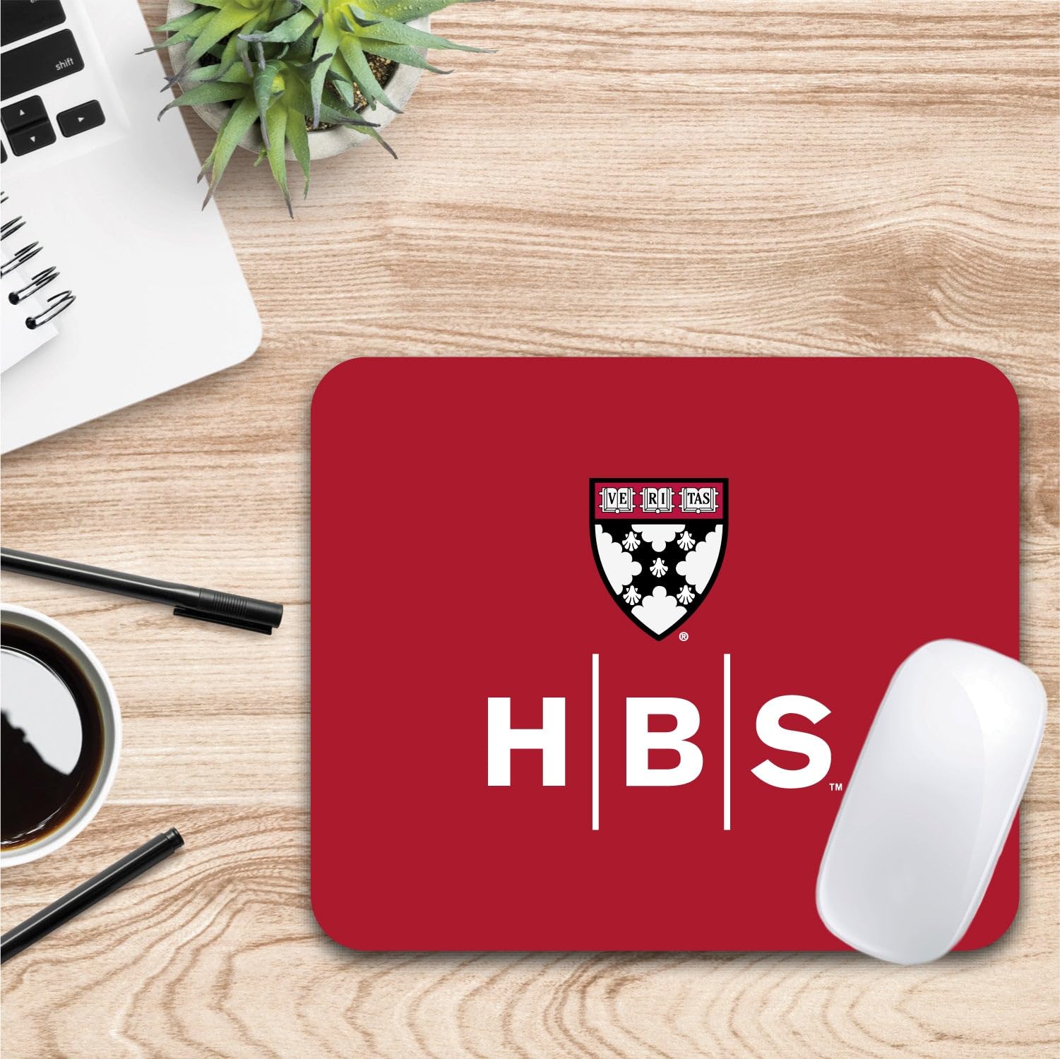 Premium Non-Slip Mouse Pad - Harvard Business School Inspired Floral Pink Fabric Desk Mat for Office, Gaming & Home Workspace