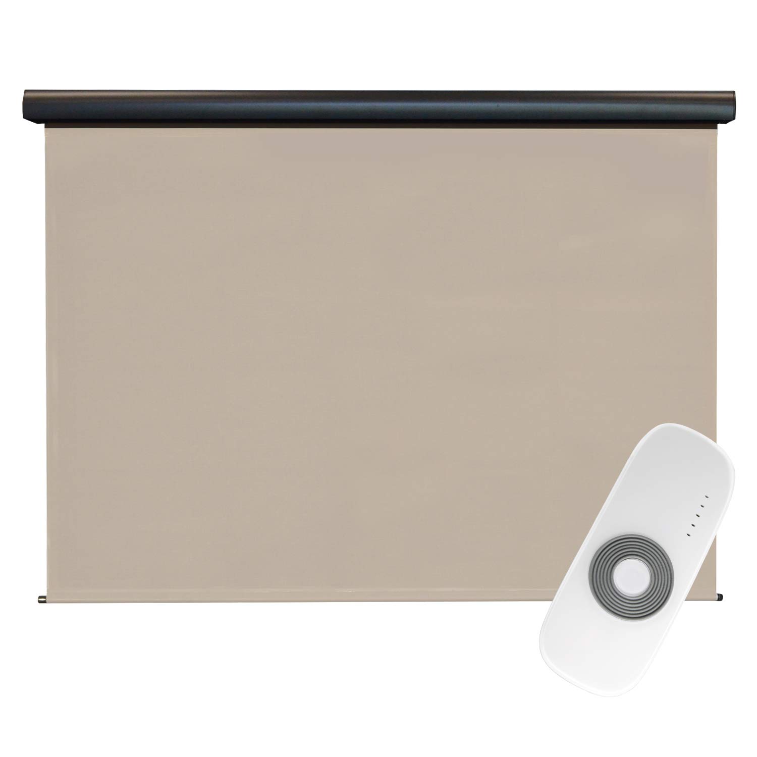Amatria AA.MA.DC.4 Grand Rechargeable Motorized Outdoor Sun Shade with Valance - 4x8 Feet Honey Brown - Perfect for Patio, Deck, and Poolside Sun Protection