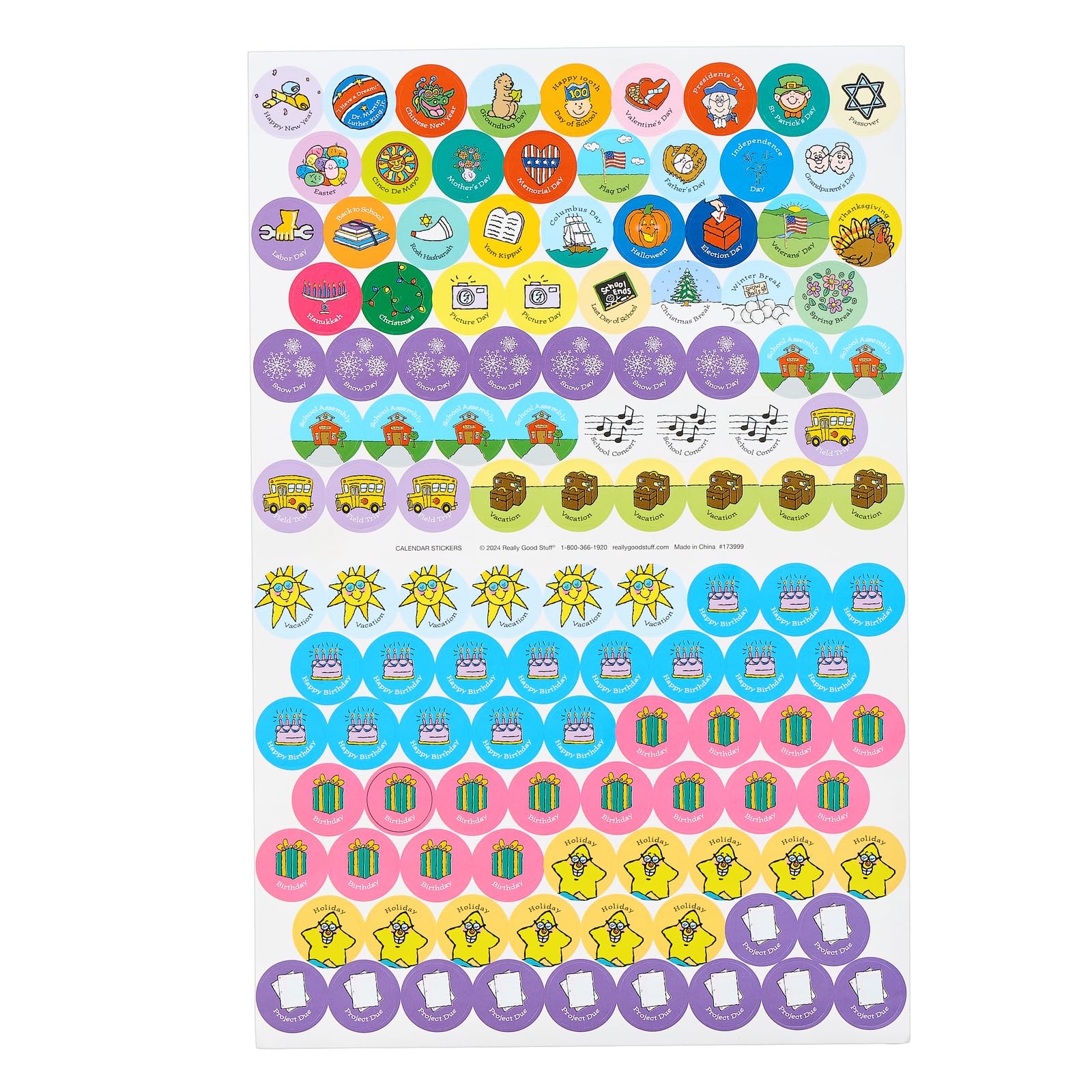 Really Good Stuff Classroom Calendar 2024-2025 - Colorful Academic Planner for Elementary Teachers | Perfect for Lesson Planning & Student Organization