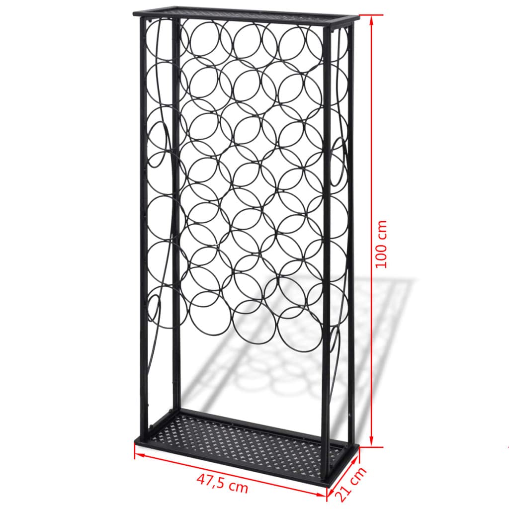 CHARMMA 28 Bottle Metal Wine Rack - Sturdy Wall Mounted Wine Storage Organizer for Kitchen, Dining Room, Bar & Cellar