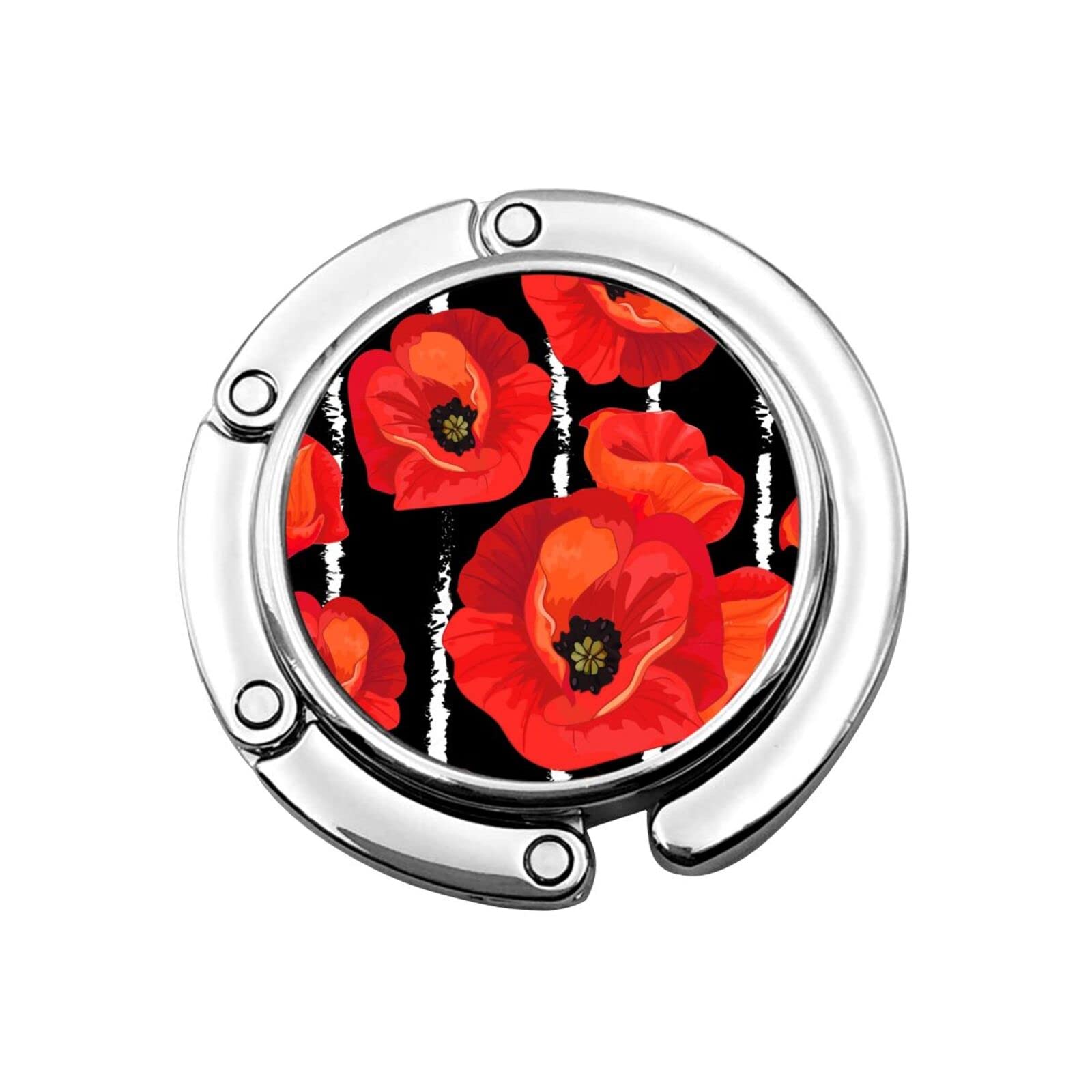 Portable Folding Purse Hook - Corn Poppy Wallet Hanger for Handbags, Tables & Restaurants | Compact Decorative Bag Holder for Dining, Travel & Shopping