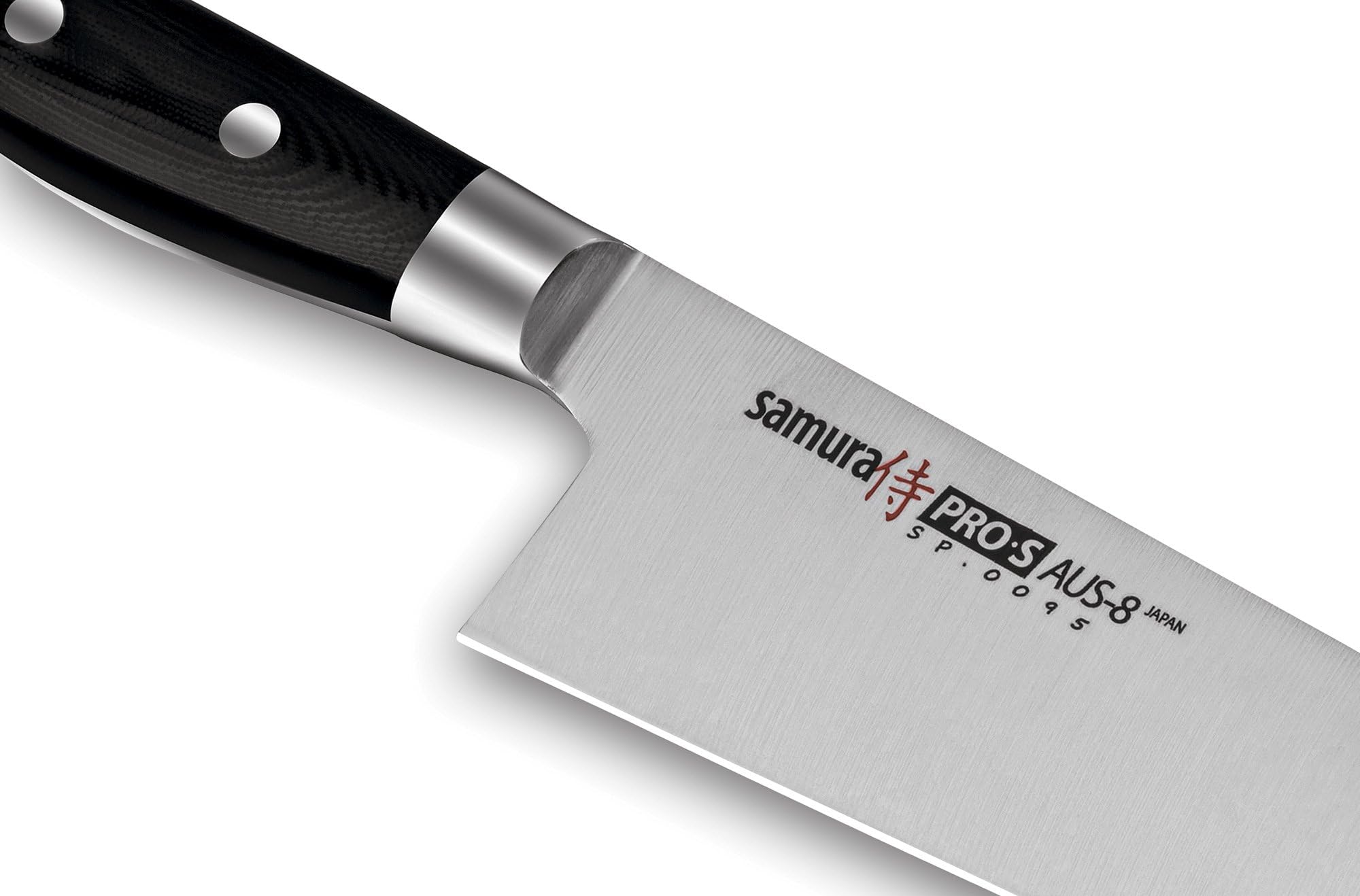 SAMURA PRO-S Santoku Knife 7.0 Inch (175mm) - Premium High Carbon Stainless Steel Blade with Ergonomic Handle - Perfect for Slicing, Dicing, and Chopping Vegetables, Meat & Fish