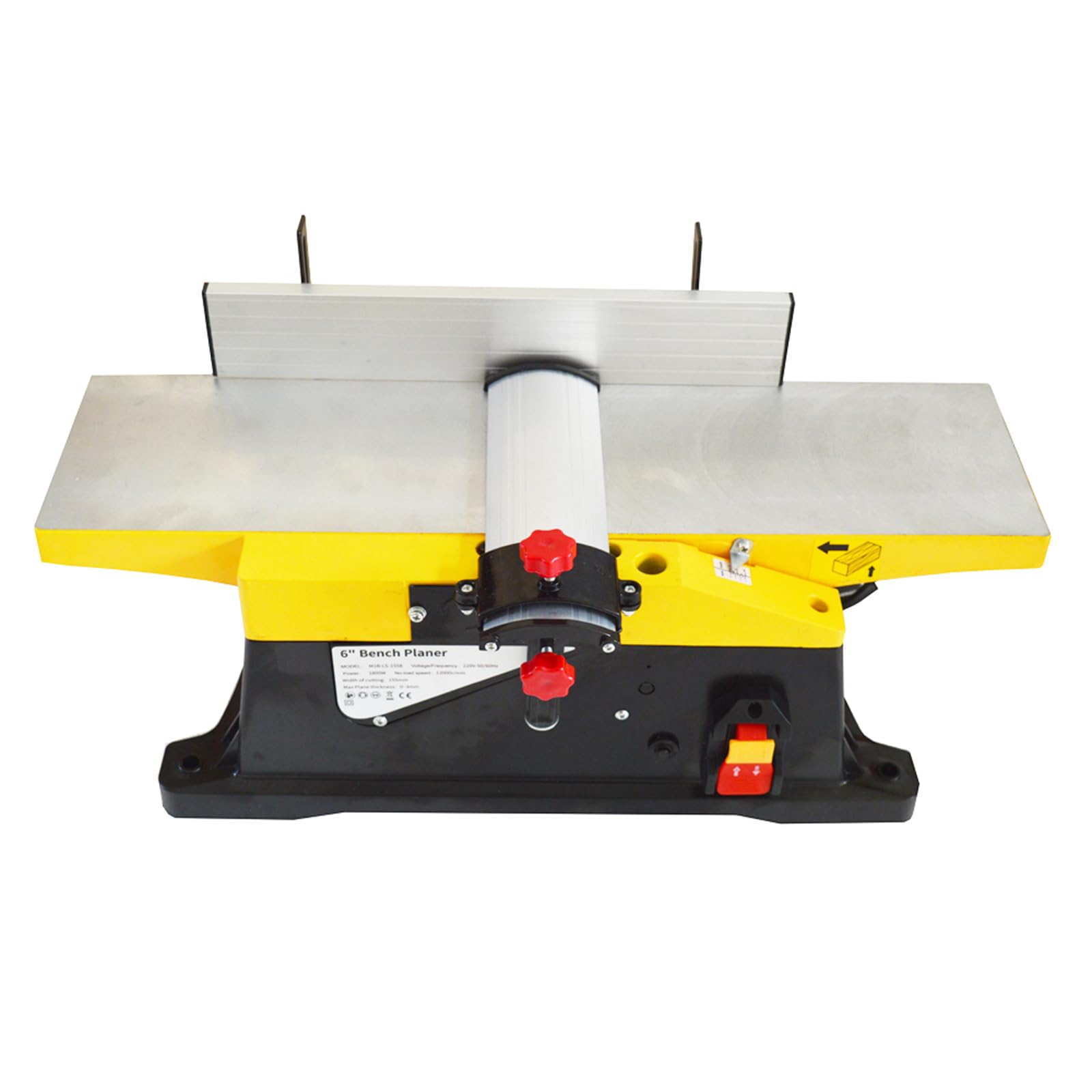 INTBUYING 6 Inch Woodworking Planer - 1800W Portable Bench Planer with 155x580mm Work Table | Low Noise & Dust | Perfect for DIY Projects, Small Workshops & Home Woodworking