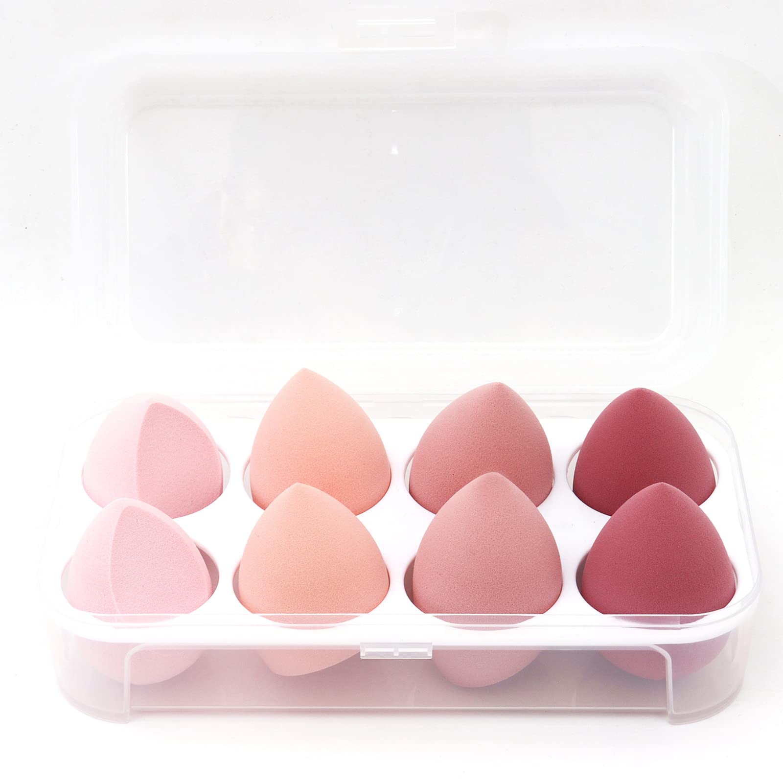 8 PCS Latex-Free Vegan Makeup Sponges - Professional Beauty Blender for Flawless Foundation & Concealer Application - Perfect for Daily Makeup, Travel & On-The-Go Touch Ups