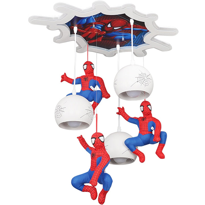 Spider-Man Pendant Light - Superhero Themed Kids Room Lighting - Perfect for Bedroom, Playroom & Nursery Decor | Art Deco Inspired Superhero Ceiling Fixture
